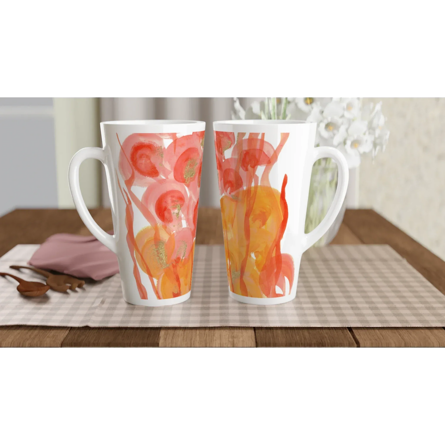 Mug à Latte en Céramique 500 ml Sunrice Flora – Élégant, durable et brillant - Laure Leprince - Artiste Peintre