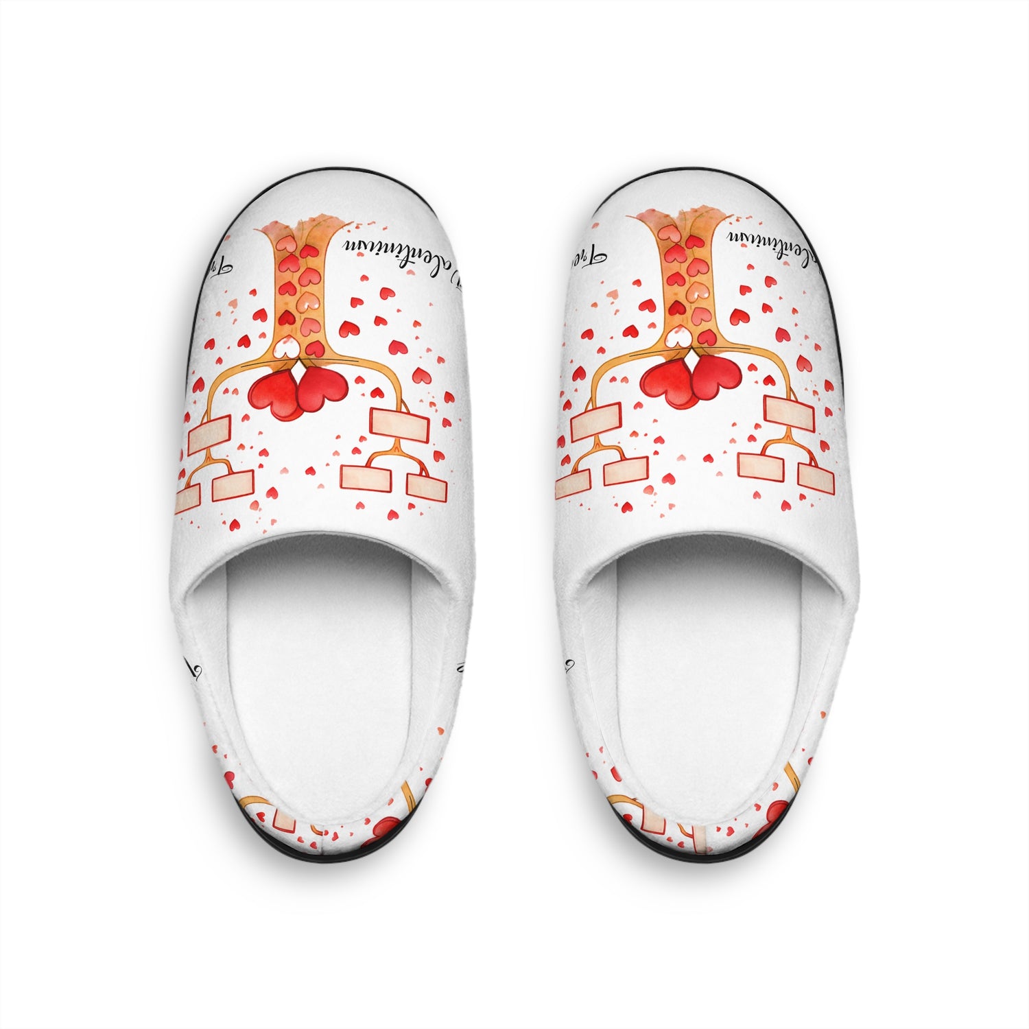 Pantoufles d'Intérieur Féminines Personnalisées Premium – Valentinium Tree Confort Cocooning & Impression Intégrale