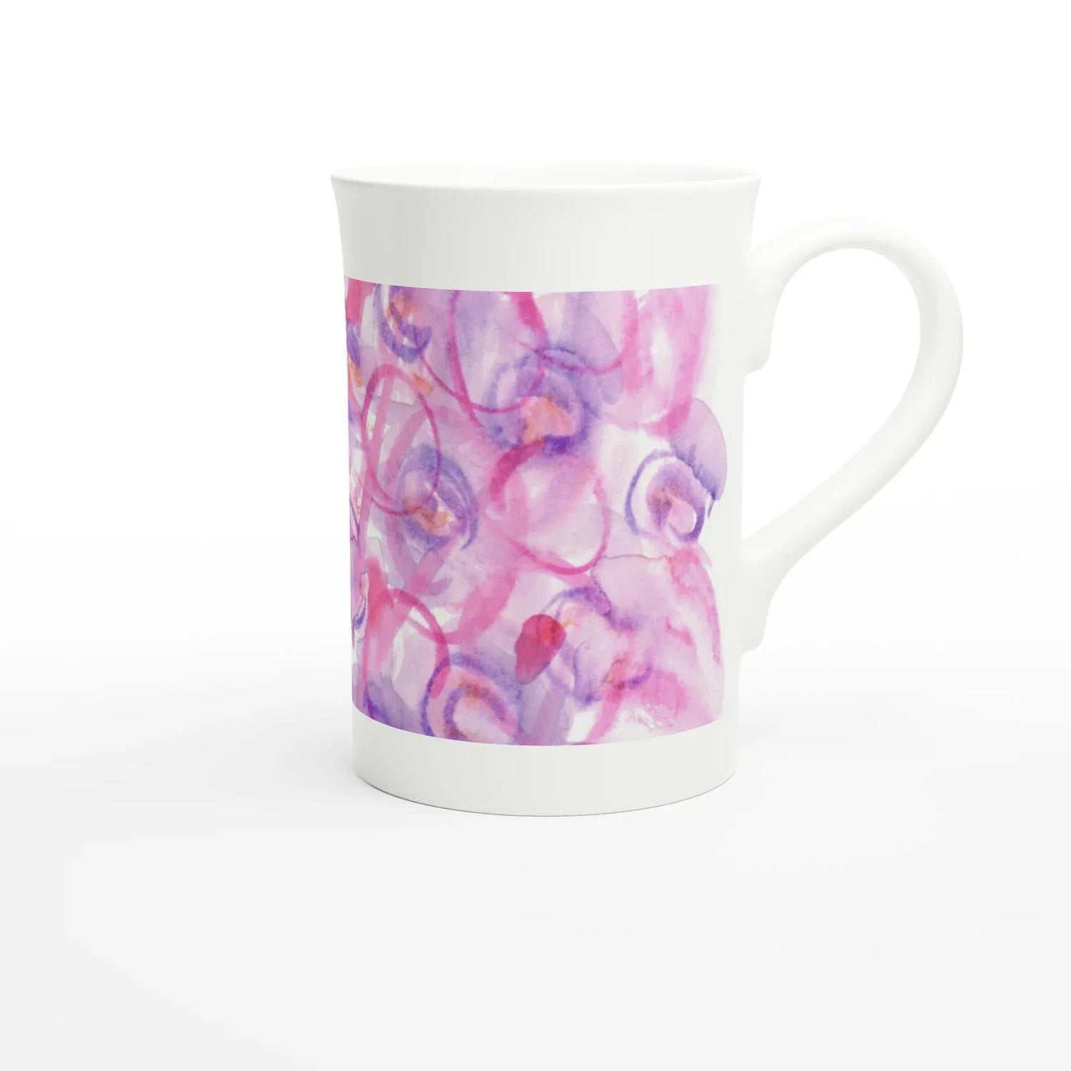 Mug en porcelaine blanche 30 cl Floraison Intime– Élégance et finesse intemporelle - Laure Leprince - Artiste Peintre
