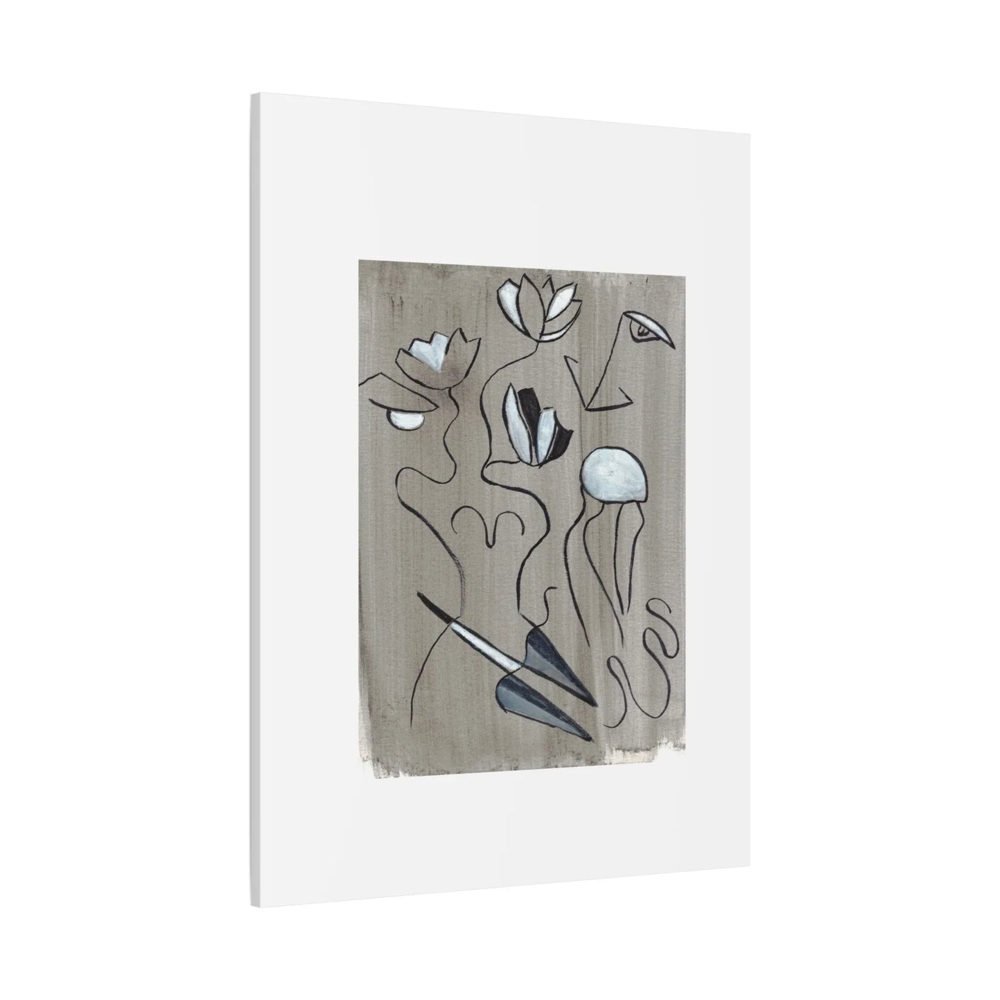 Abstract Femme Lotus Canvas Print — Modern Coastal Wall Art - Laure Leprince - Artiste Peintre