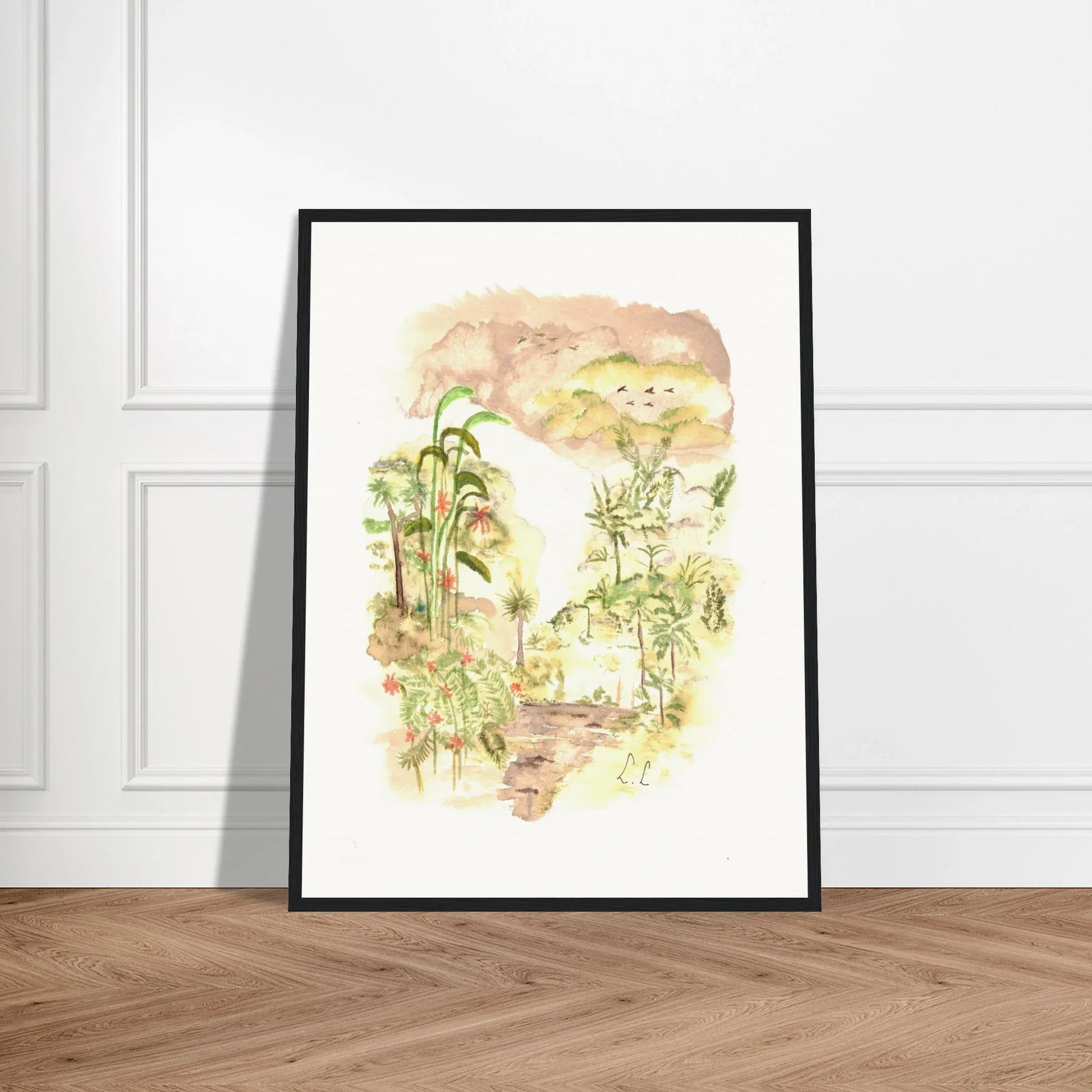 Museum-Quality Matte Paper Wooden Framed Poster Jungle - Laure Leprince - Artiste Peintre