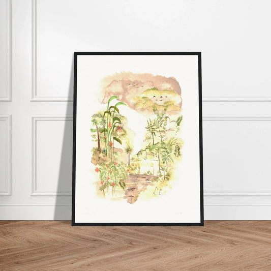 Museum-Quality Matte Paper Wooden Framed Poster Jungle - Laure Leprince - Artiste Peintre