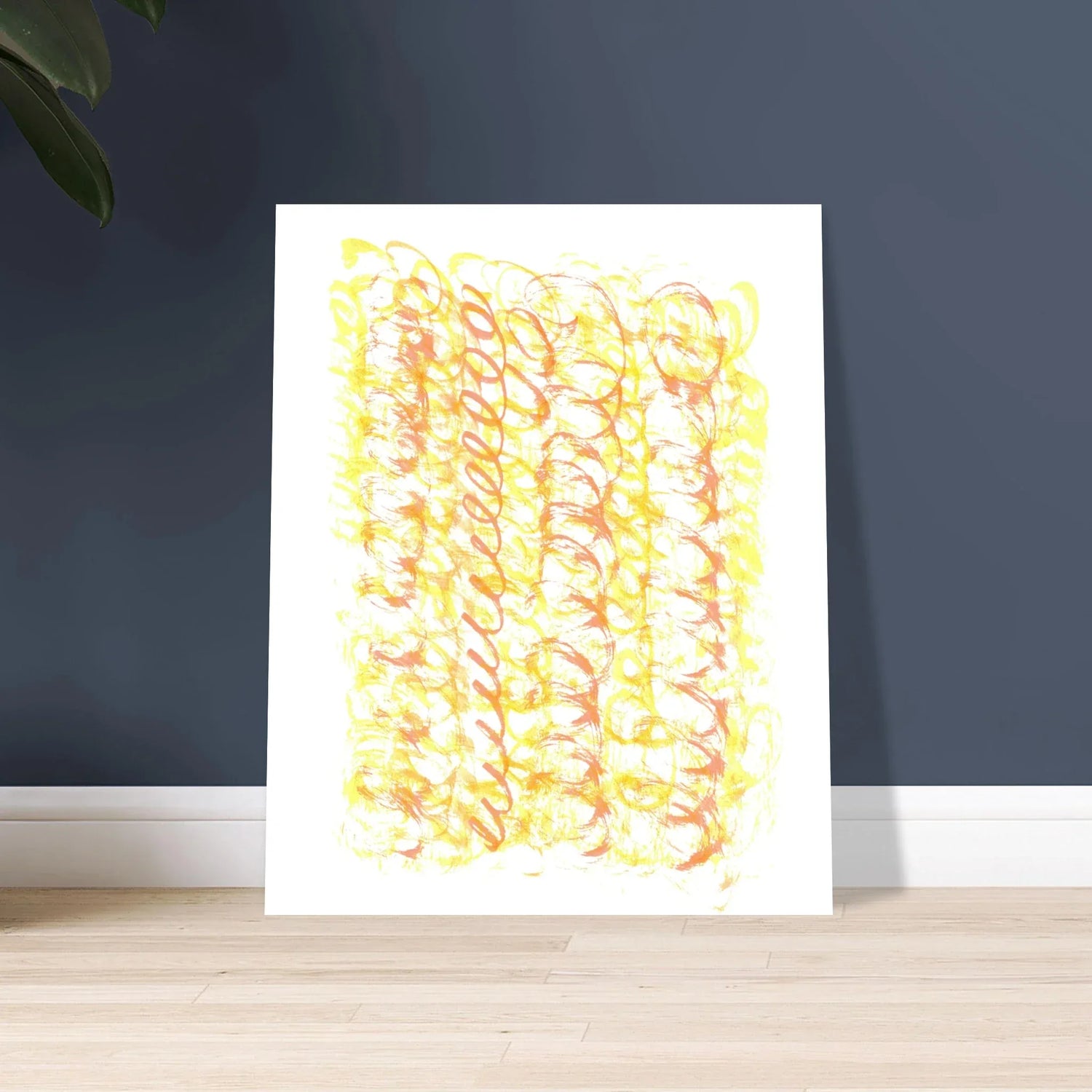 Affiche premium sur papier mat Yellow Waves – Art mural de qualité supérieure - Laure Leprince - Artiste Peintre