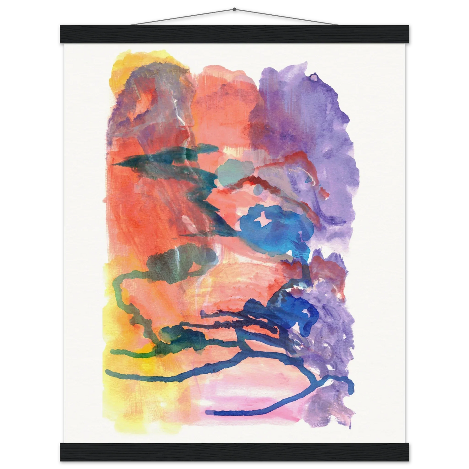 Museum-Quality Matte Paper Poster with Hanger Neon mirage - Laure Leprince - Artiste Peintre