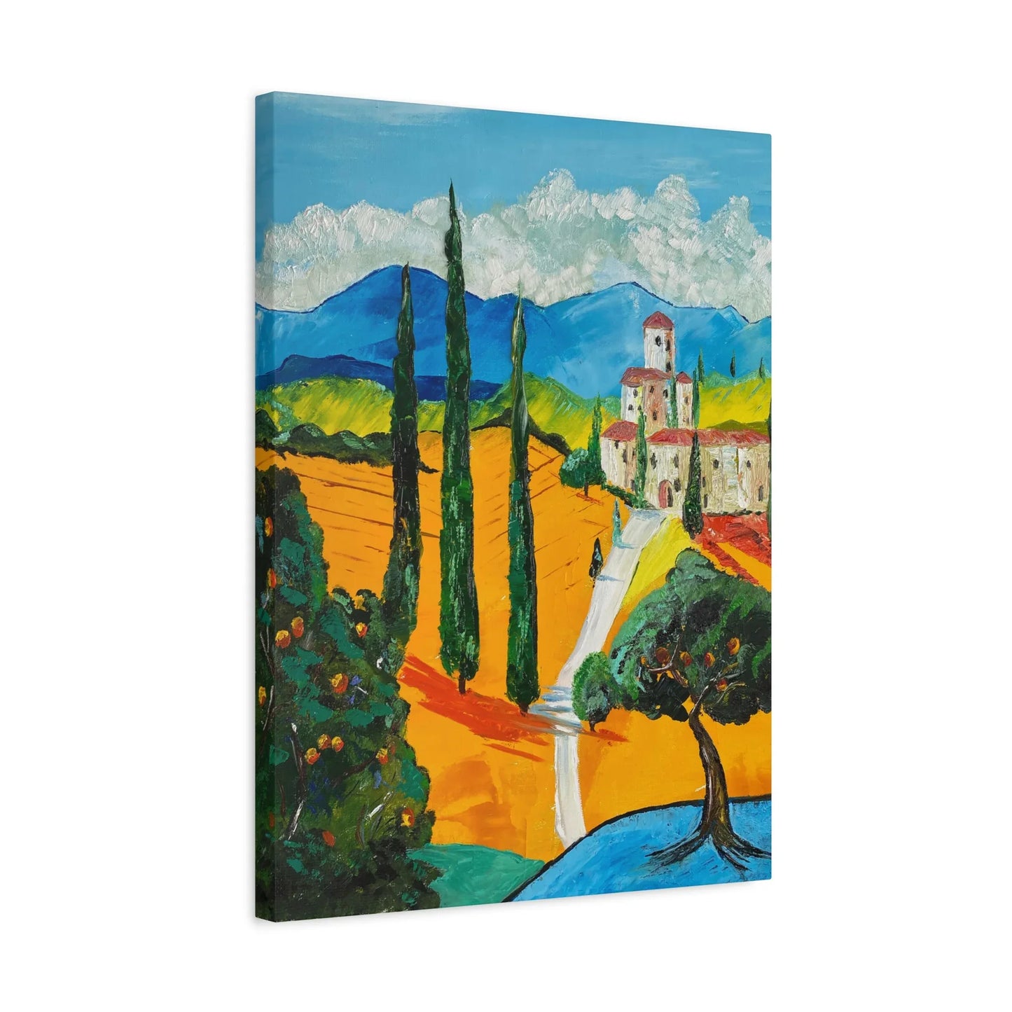 Paysage Méditerranéen – Peinture Originale Imprimée | Art Contemporain Lumineux - Laure Leprince - Artiste Peintre