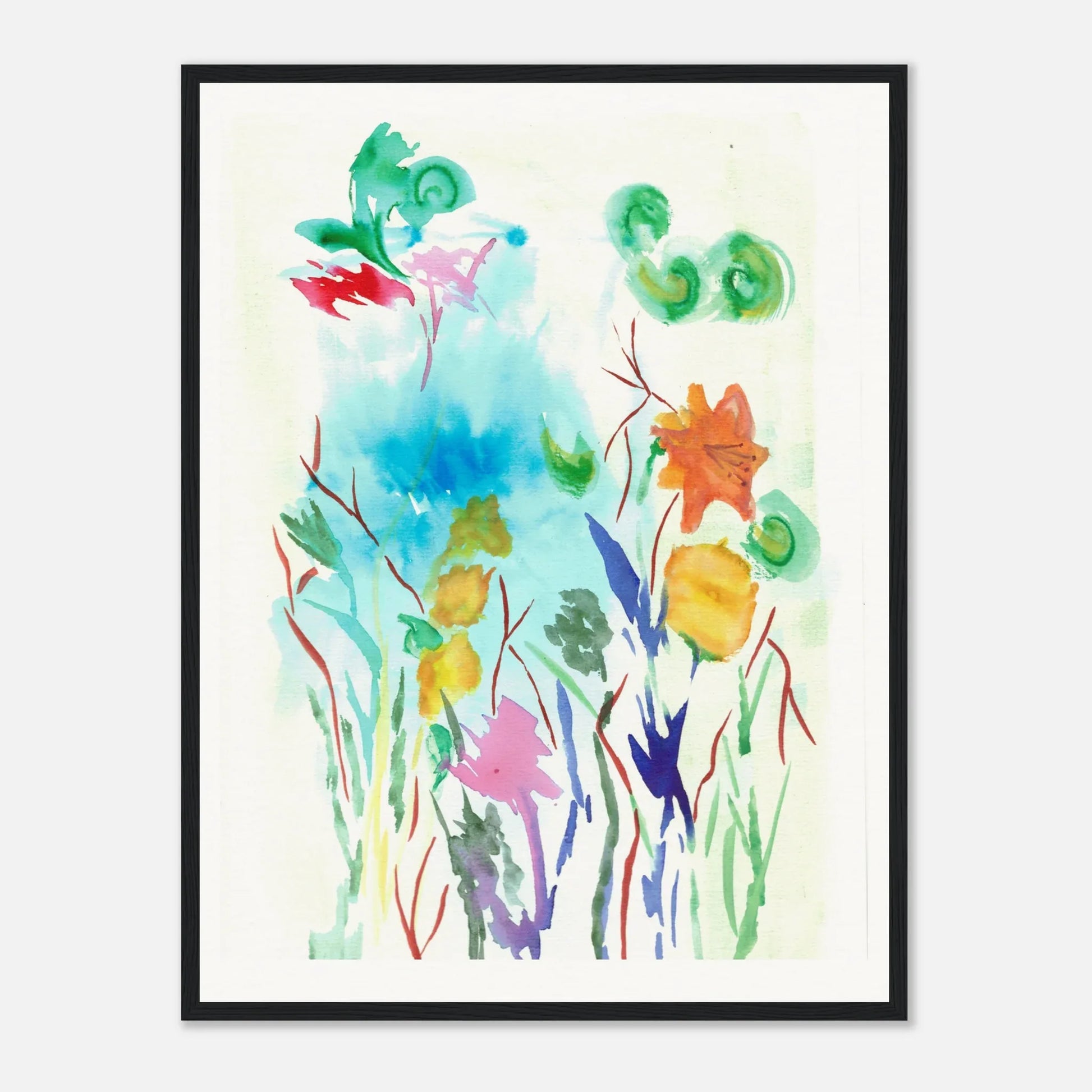 Museum-Quality Matte Paper Wooden Framed Poster Jardin Lumineux - Laure Leprince - Artiste Peintre