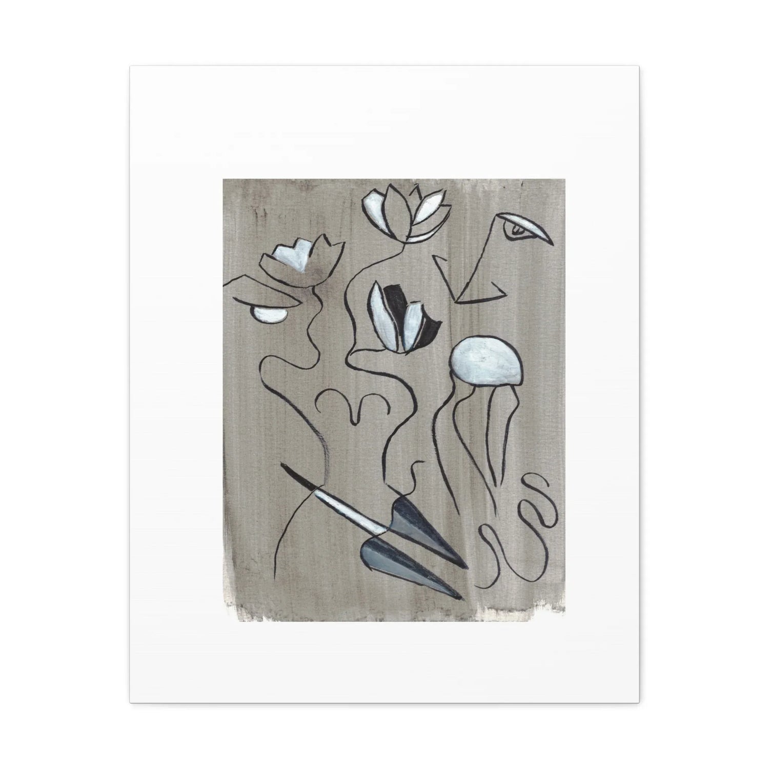 Abstract Femme Lotus Canvas Print — Modern Coastal Wall Art - Laure Leprince - Artiste Peintre
