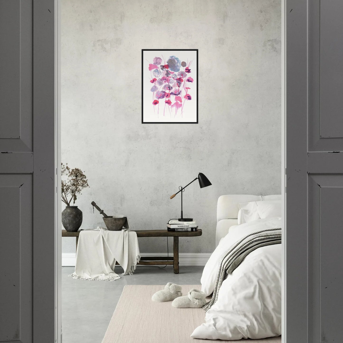 Affiche Encadrée Museum-Quality Matte Paper Wooden Framed Jardin des Ombrelles - Laure Leprince - Artiste Peintre