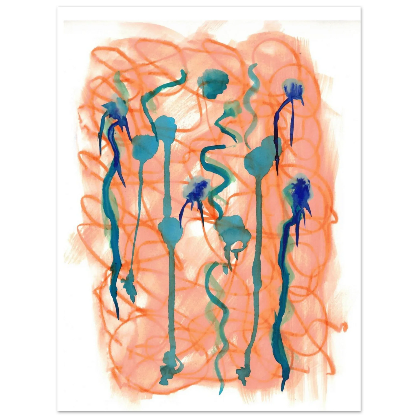 Premium Matte Paper Poster Aquarelle Originale RDJ3-8 - Laure Leprince - Artiste Peintre