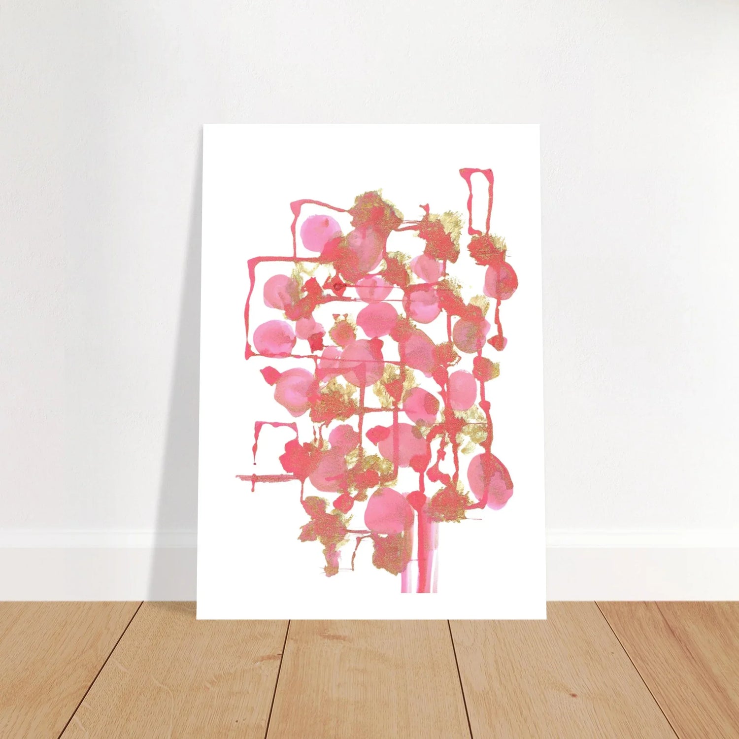 Affiche premium sur papier mat Reseau Framboise – Art mural de qualité supérieure - Laure Leprince - Artiste Peintre