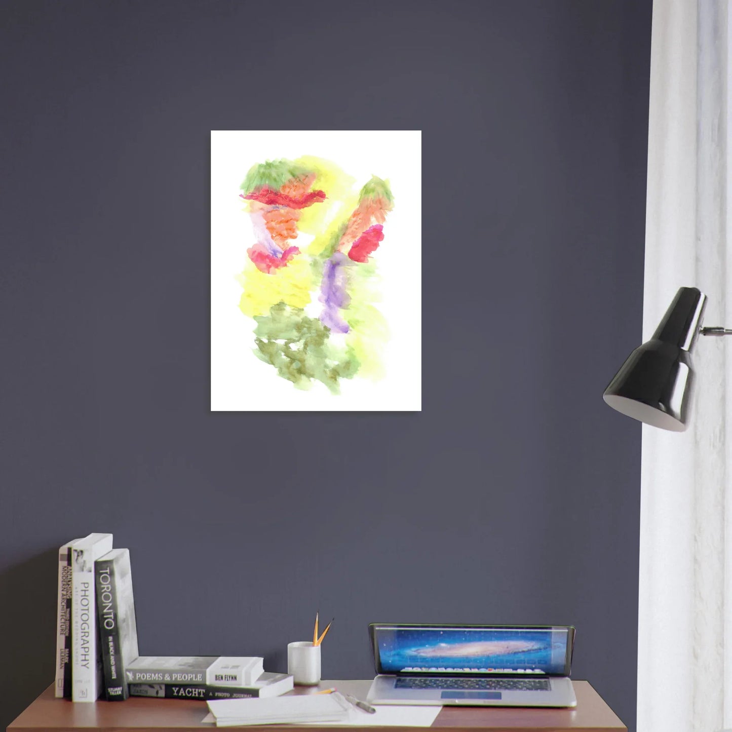 Affiche Encadrée Museum-Quality Matte Paper Wooden Framed Eclosion Chromatique - Laure Leprince - Artiste Peintre