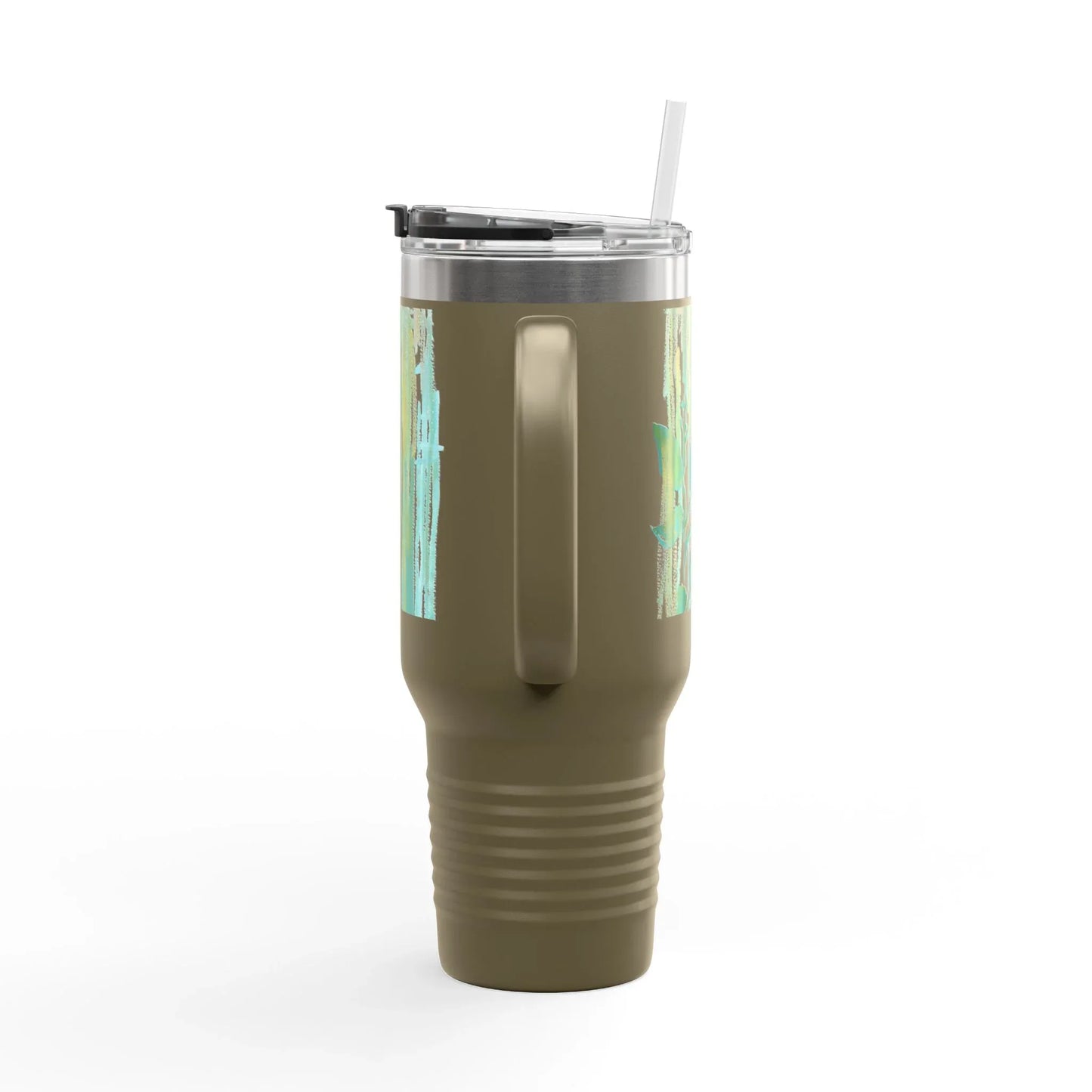 40oz Insulated Travel Mug – Veine Verte Watercolor Design - Laure Leprince - Artiste Peintre