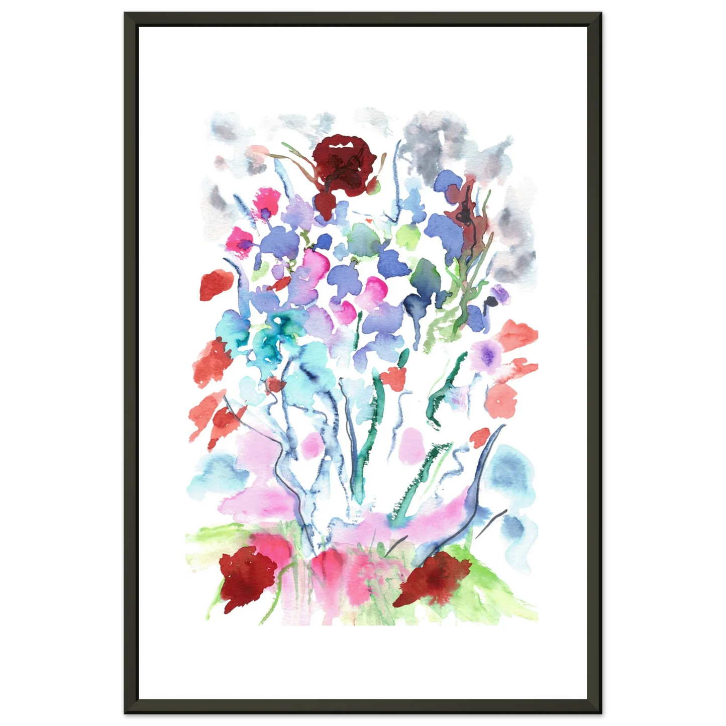 Classic Semi-Glossy Paper Metal Framed Poster Floral - Laure Leprince - Artiste Peintre