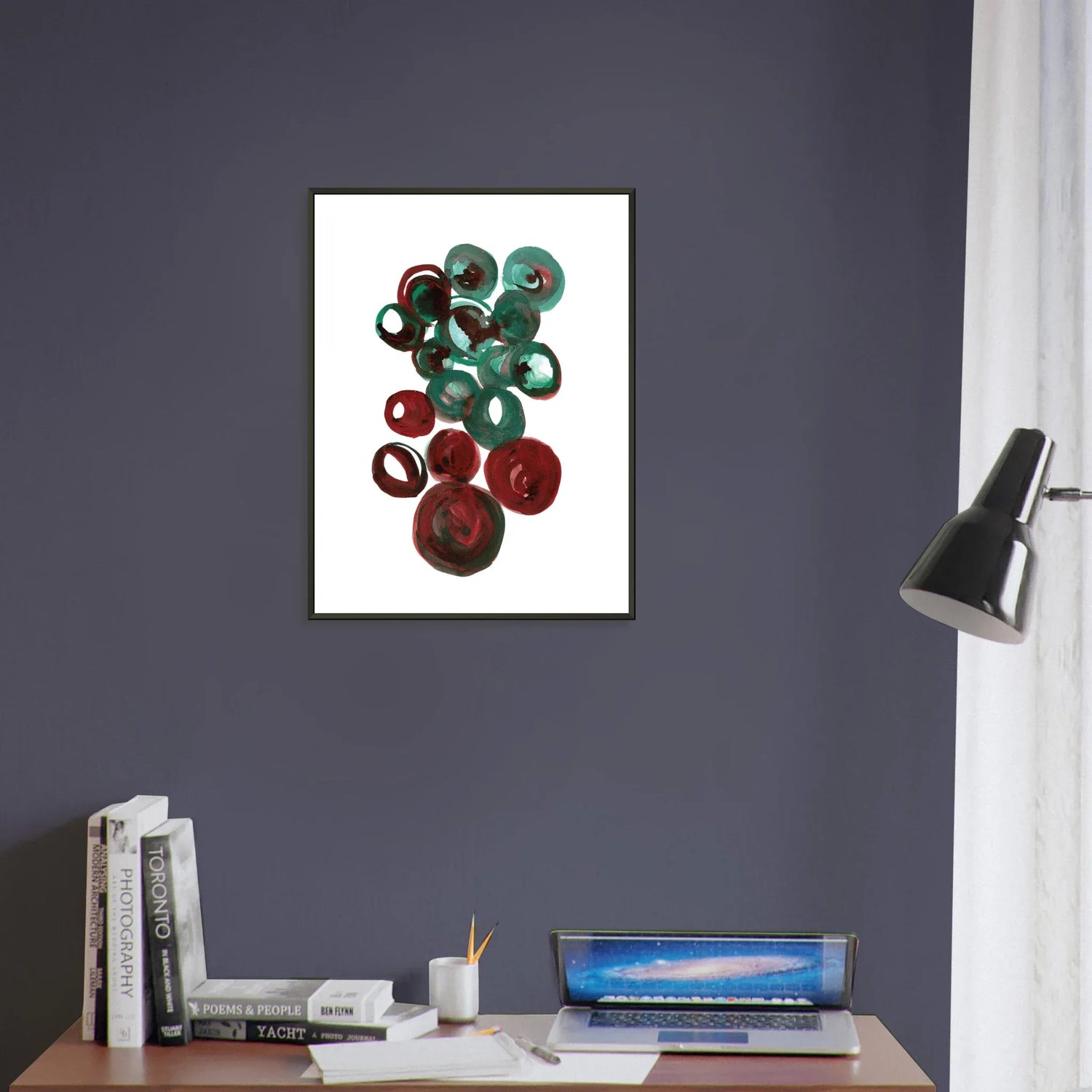 Classic Semi-Glossy Paper Metal Framed Poste Resonance Emeraude - Laure Leprince - Artiste Peintre