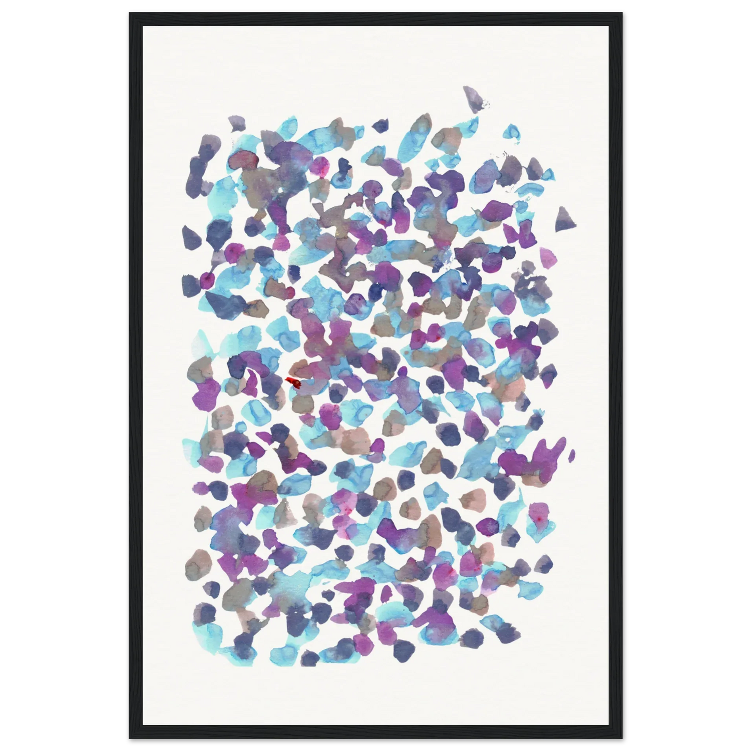 Museum-Quality Matte Paper Wooden Framed Poster Fragments Indigo - Laure Leprince - Artiste Peintre