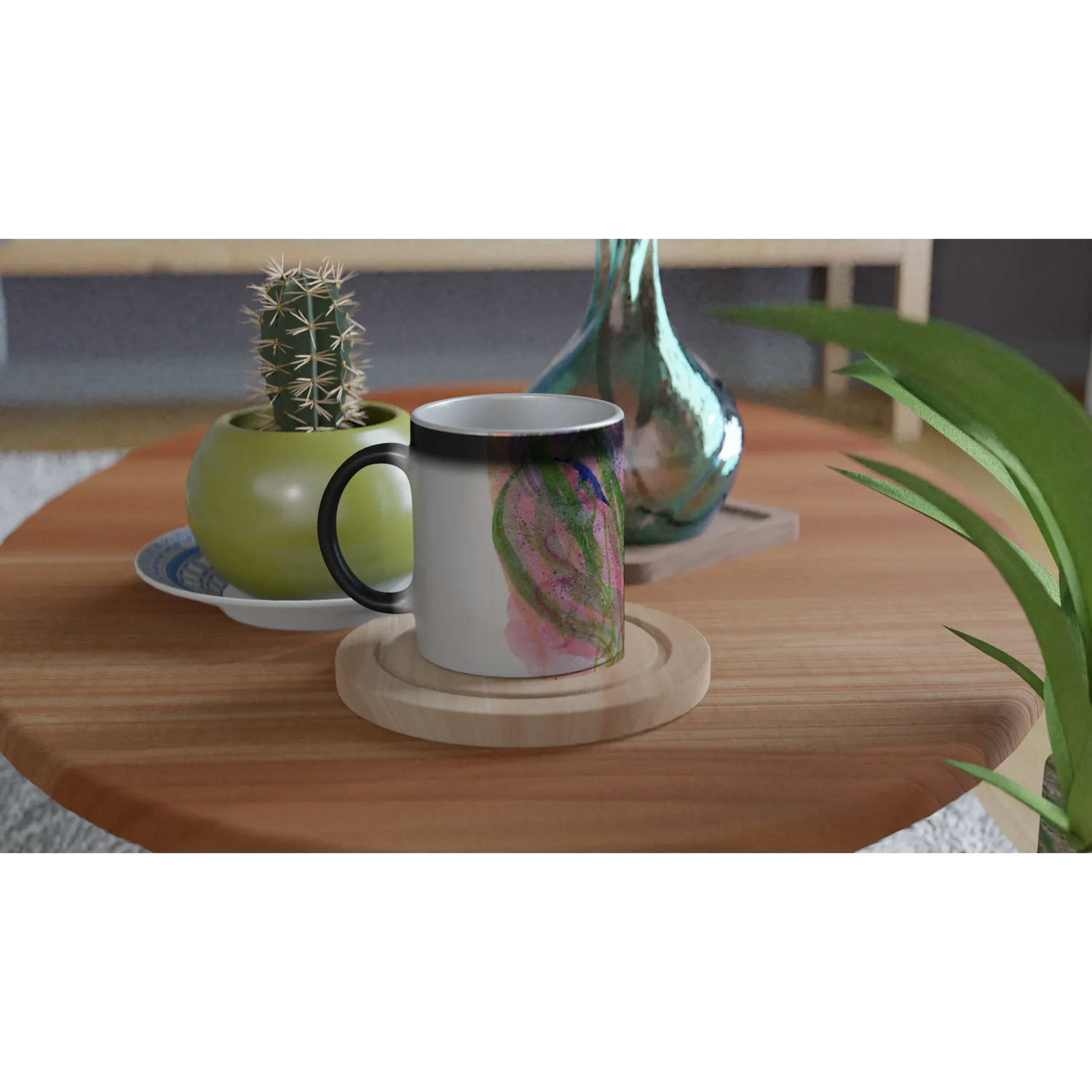 Mug magique en céramique 325 ml – Révèlez votre motif à la chaleur Bloom Vortex - Laure Leprince - Artiste Peintre