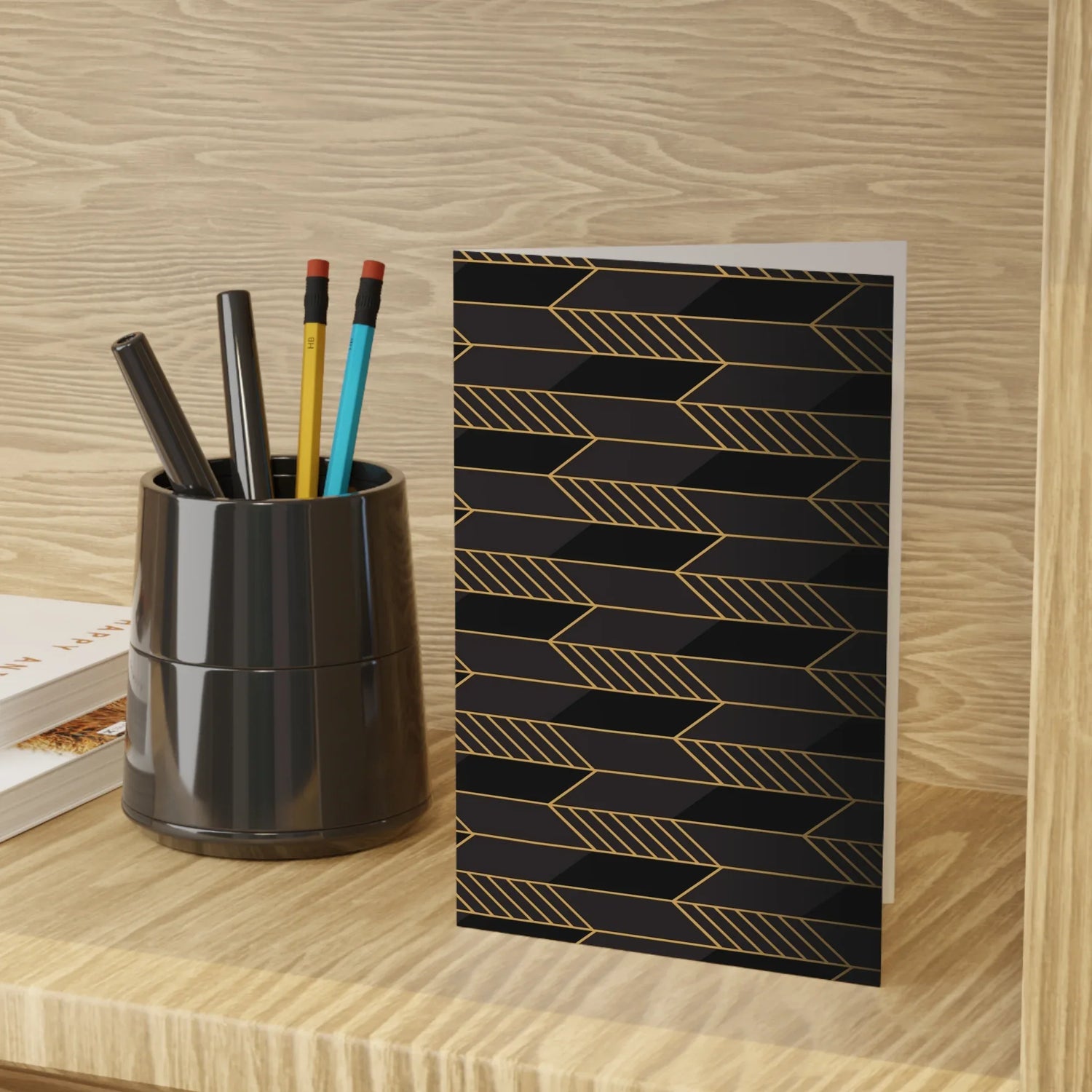 Art Deco Patterns #19 Leaf Greeting Card - Elegant - Laure Leprince - Artiste Peintre