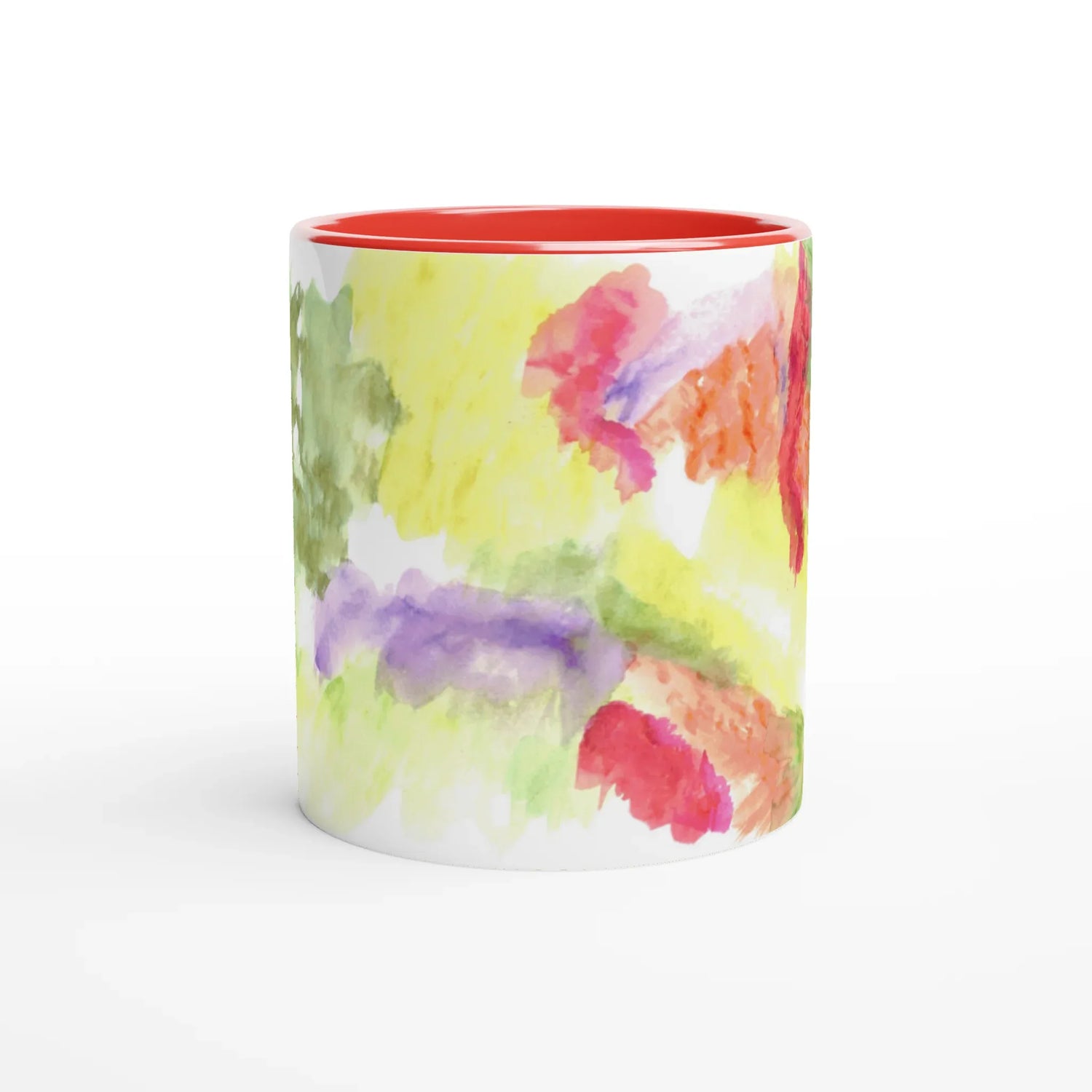 Mug en céramique 325 ml à bord colore Eclosion Chromatique – Élégant et éclatant - Laure Leprince - Artiste Peintre