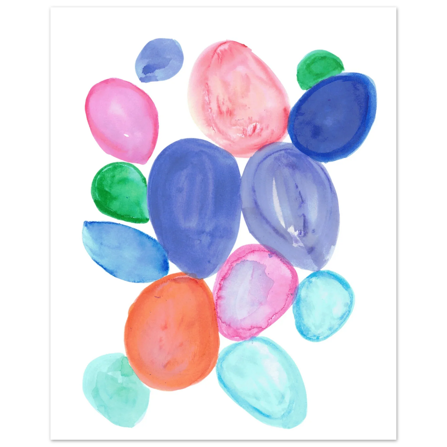 Affiche premium sur papier mat Galets Chromatiques – Art mural de qualité supérieure - Laure Leprince - Artiste Peintre