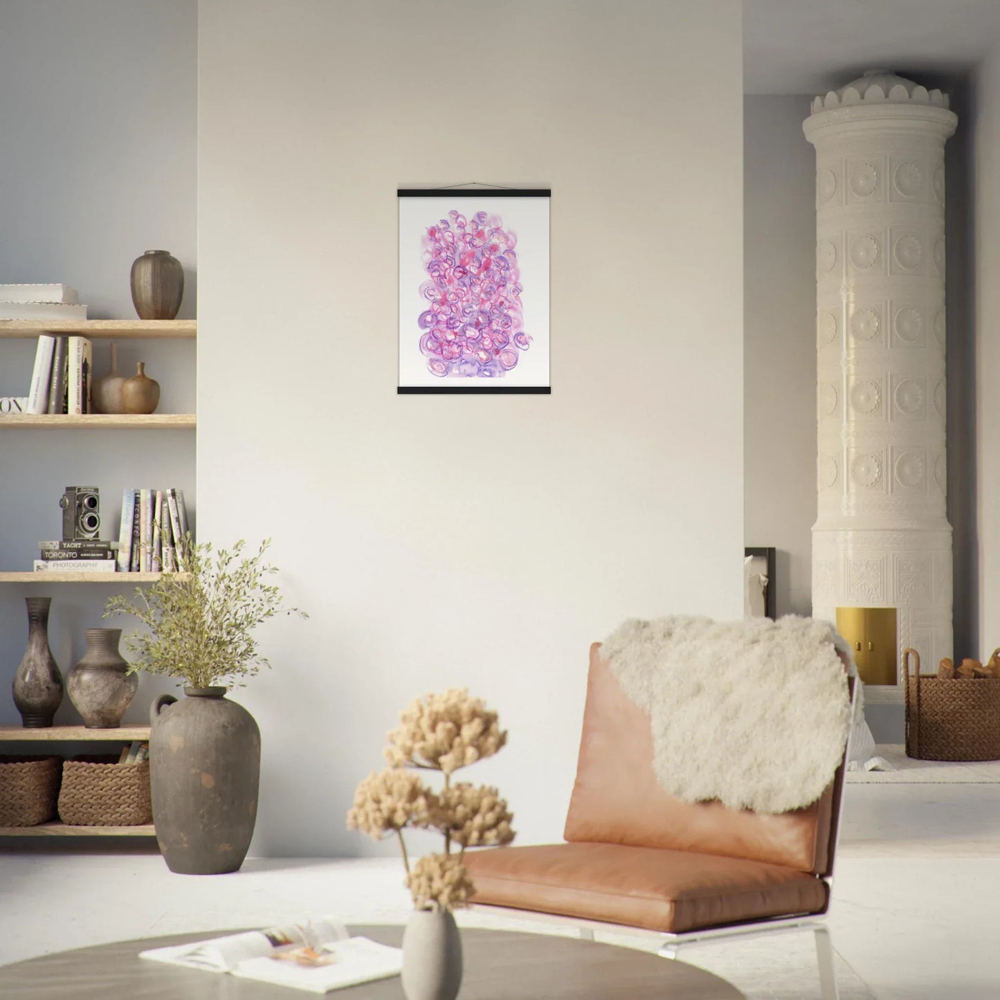 Museum-Quality Matte Paper Poster with Hanger Floraison Intime - Laure Leprince - Artiste Peintre