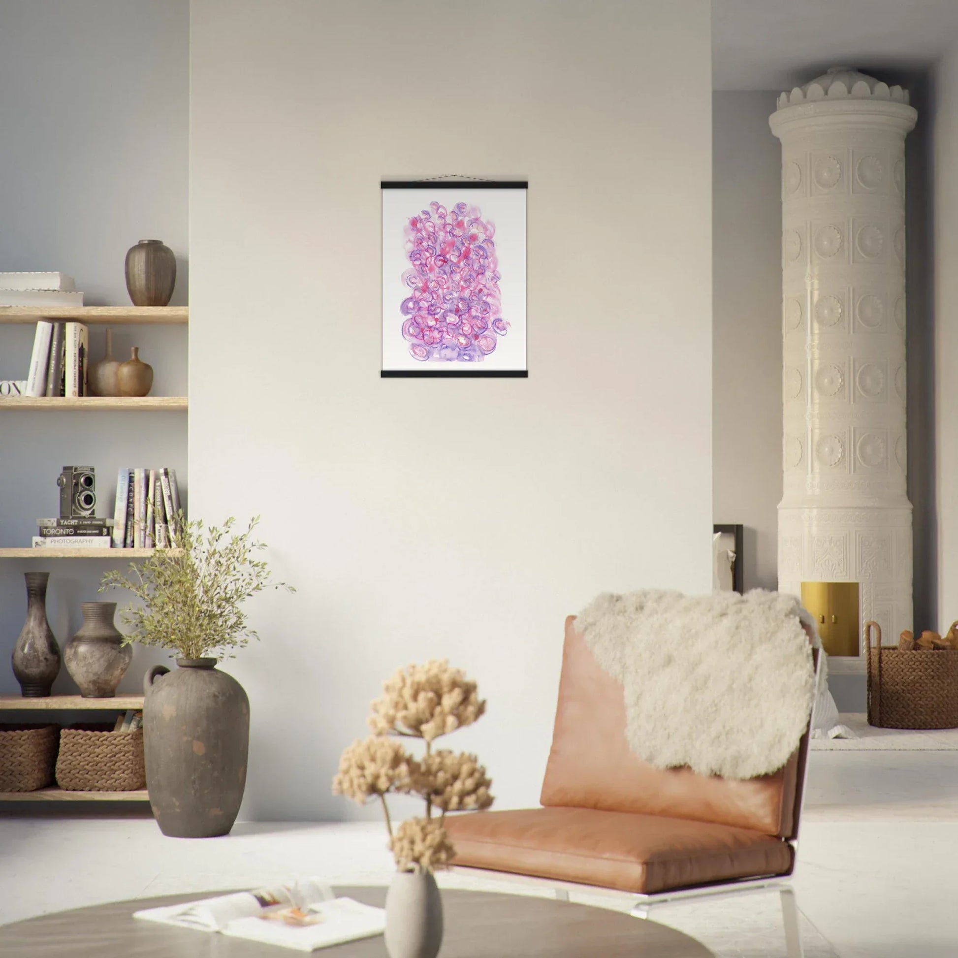 Museum-Quality Matte Paper Poster with Hanger Floraison Intime - Laure Leprince - Artiste Peintre