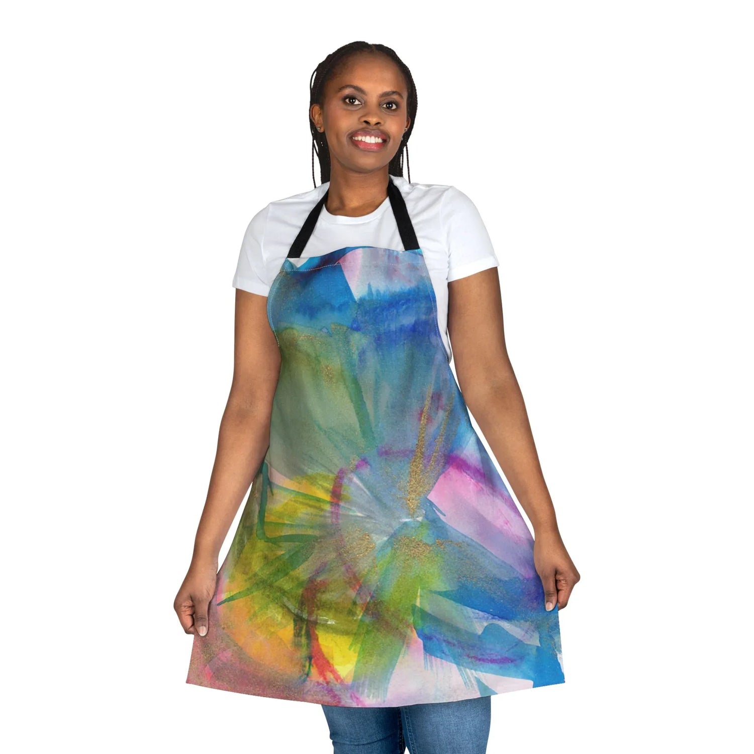 Abstract Apron Crystal Bloom– Artistic Kitchen Chef Gift - Laure Leprince - Artiste Peintre
