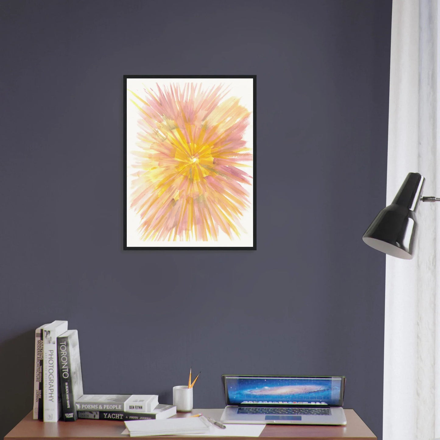 Abstract Watercolor Framed Poster – Museum Quality Jardin des Ombrelles - Laure Leprince - Artiste Peintre