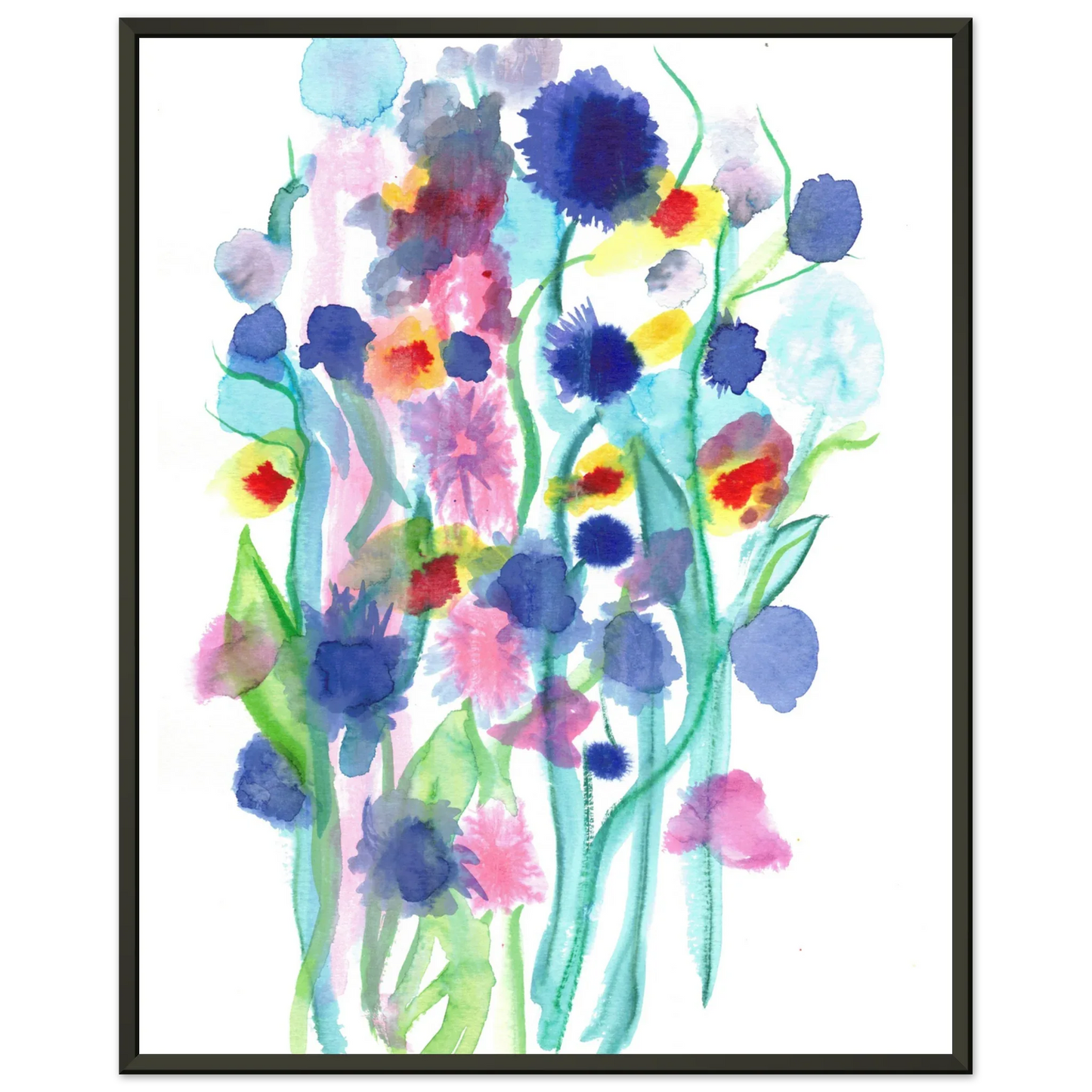 Classic Semi-Glossy Paper Metal Framed Poster Jardin Chromatique - Laure Leprince - Artiste Peintre