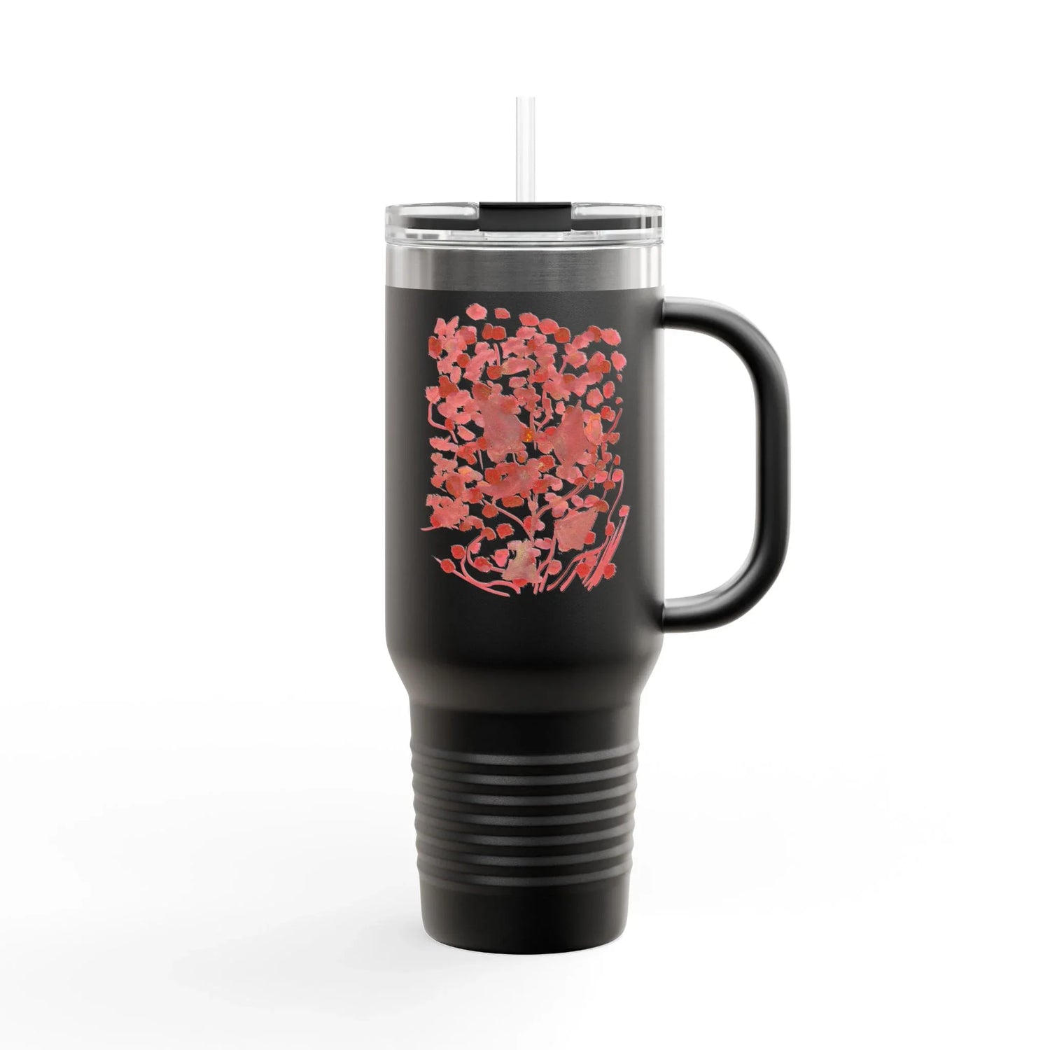 40oz Insulated Travel Mug – Bois de Rubis Watercolor Design - Laure Leprince - Artiste Peintre