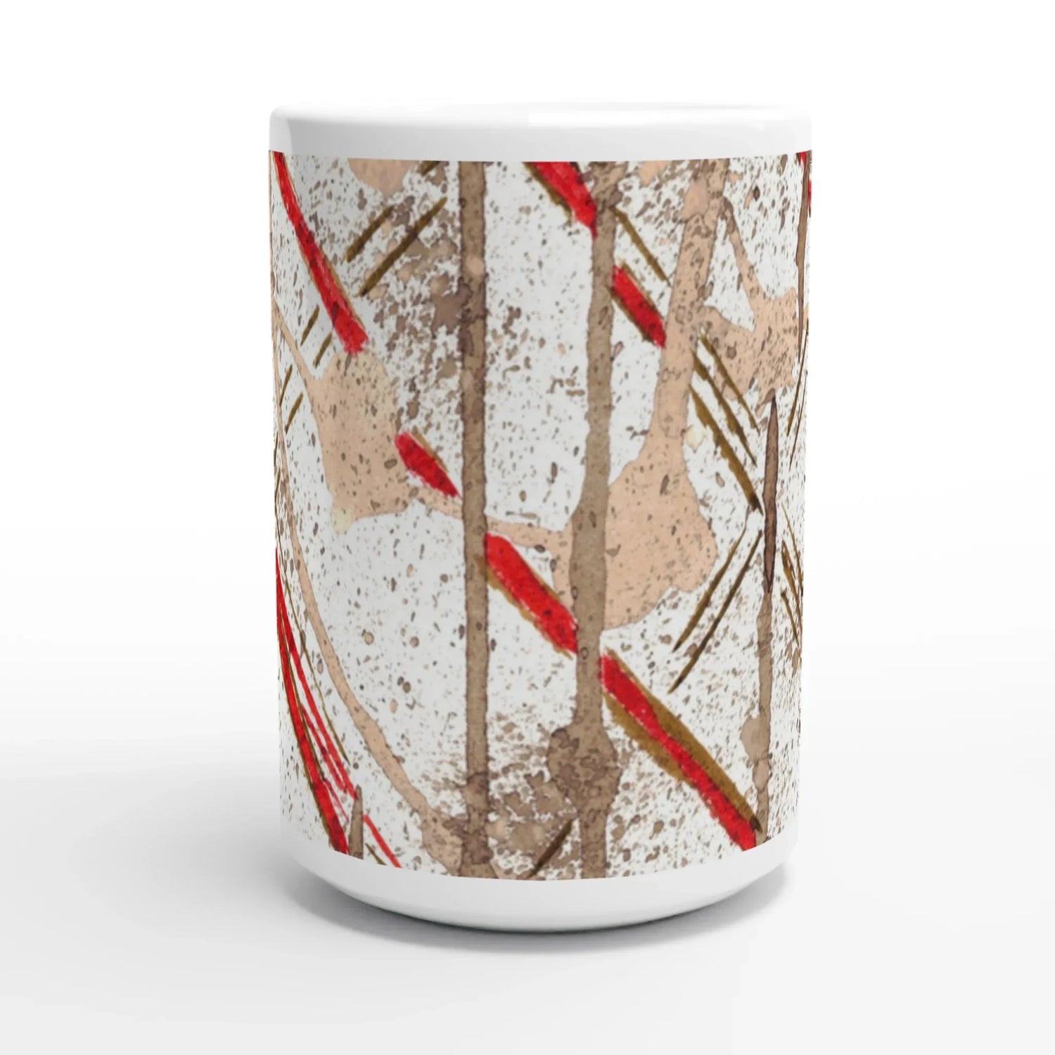 Mug en céramique blanche 44 cl particules – Tasse design brillante, compatible lave-vaisselle et micro-ondes - Laure Leprince - Artiste Peintre