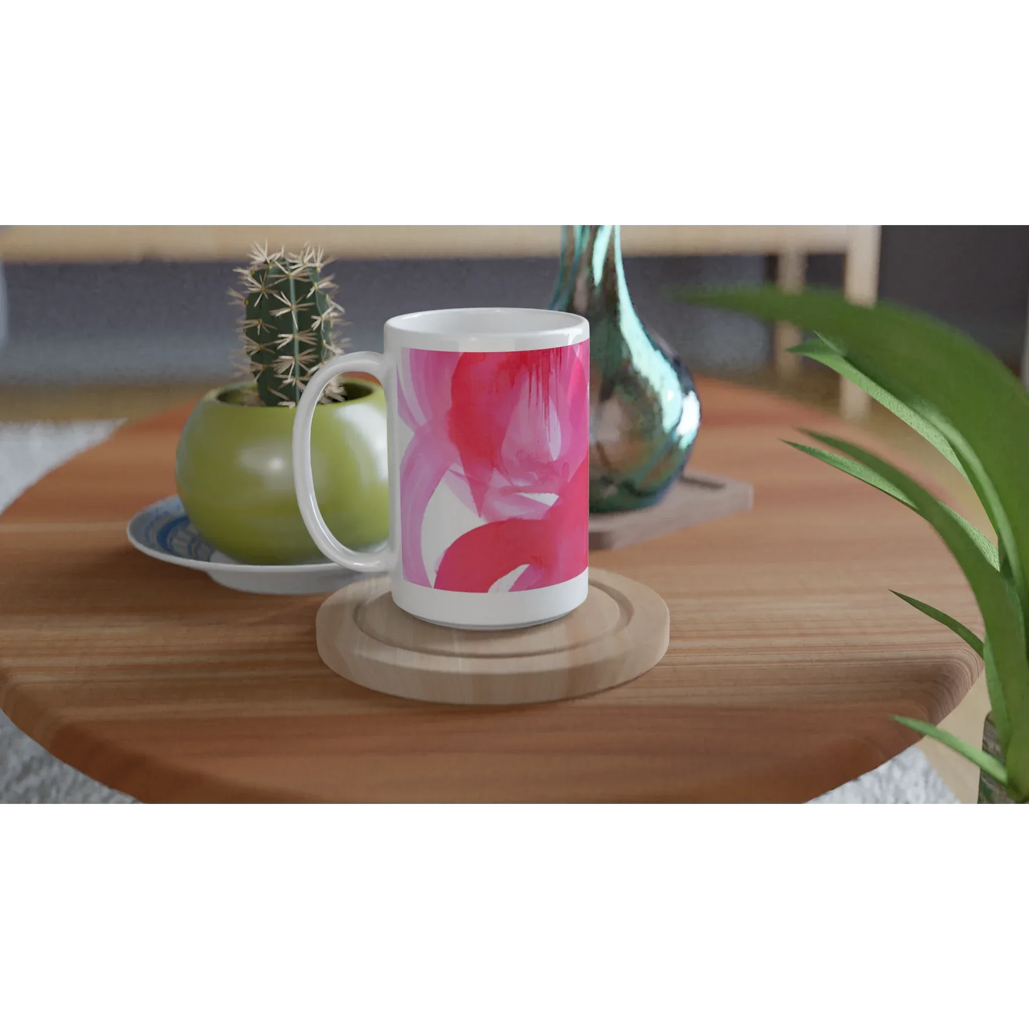 Mug en céramique blanche 44 cl Ruby Drift – Grand format, design et qualité durable - Laure Leprince - Artiste Peintre