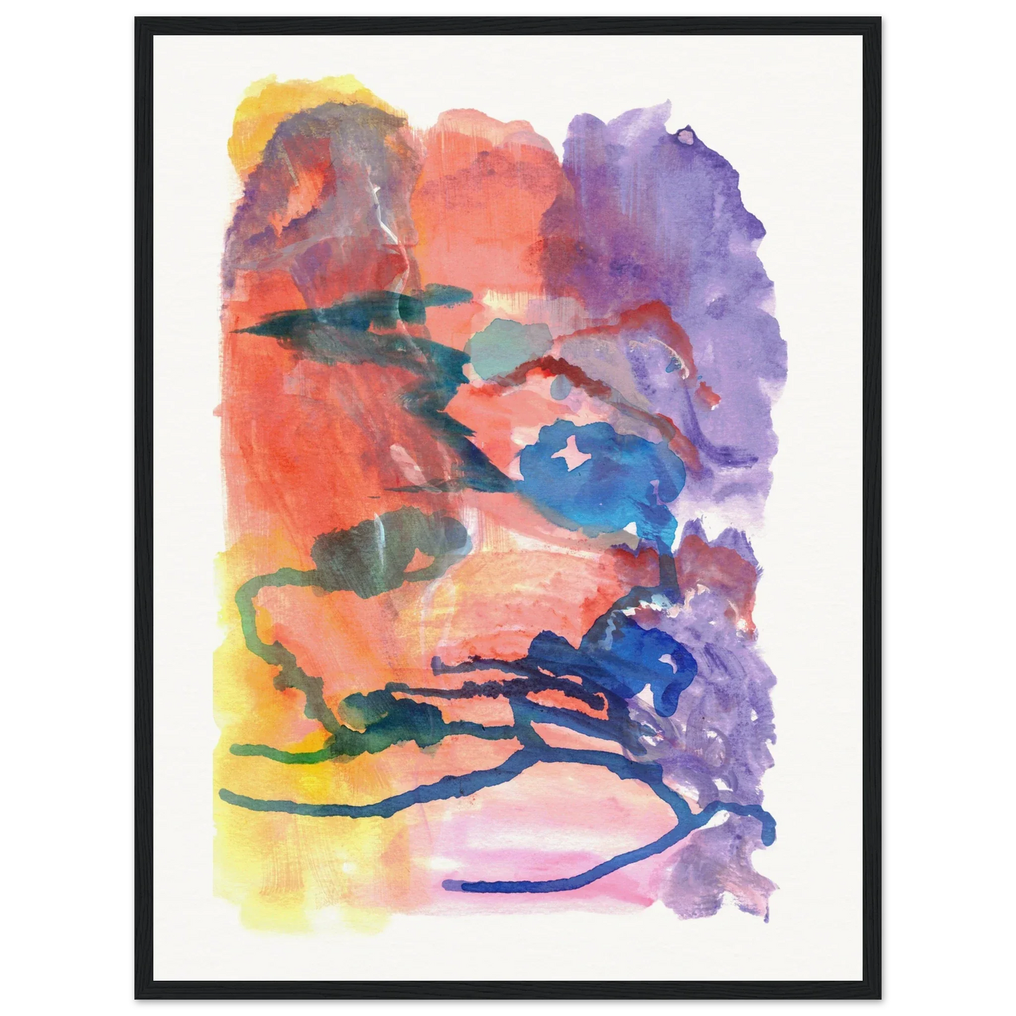 Affiche Encadrée Museum-Quality Matte Paper Wooden Framed Neon mirage - Laure Leprince - Artiste Peintre