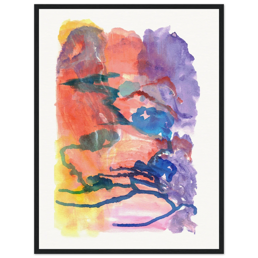 Affiche Encadrée Museum-Quality Matte Paper Wooden Framed Neon mirage - Laure Leprince - Artiste Peintre
