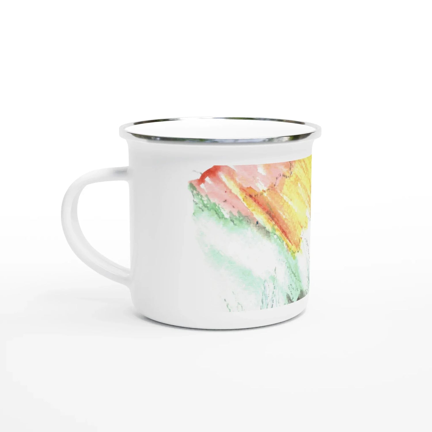Mug en émail blanc 35 cl Lavander Drift – Léger, vintage et résistant - Laure Leprince - Artiste Peintre