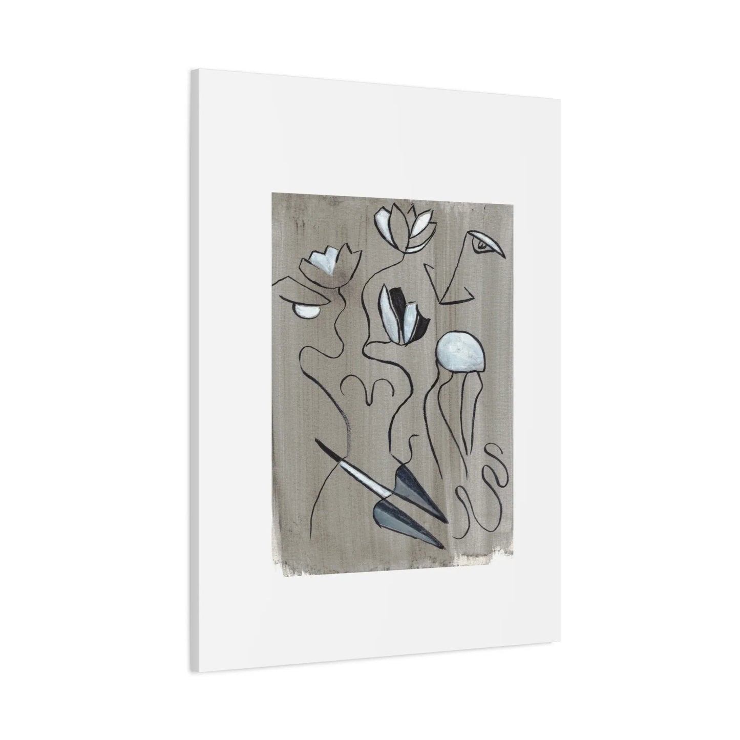 Abstract Femme Lotus Canvas Print — Modern Coastal Wall Art - Laure Leprince - Artiste Peintre