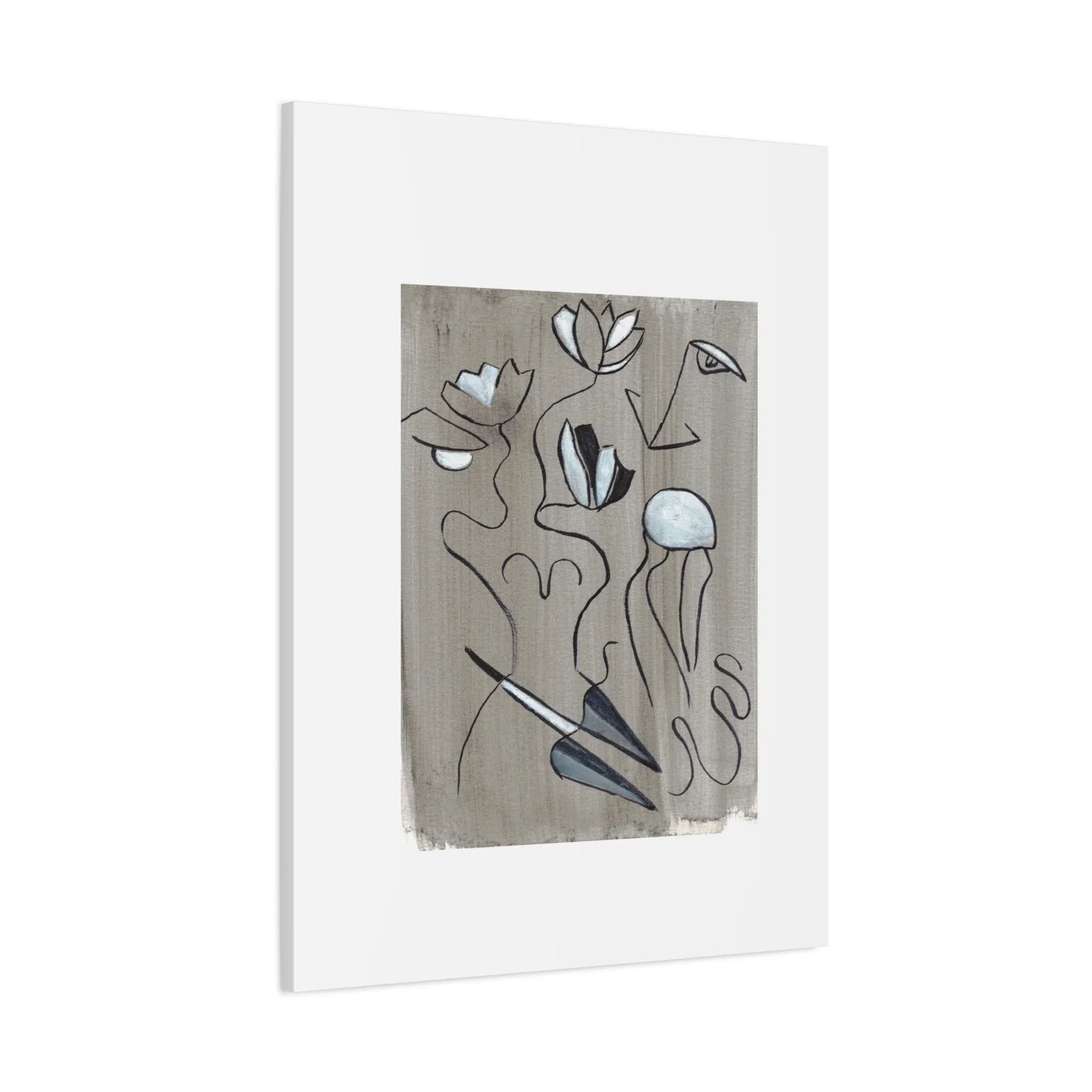 Abstract Femme Lotus Canvas Print — Modern Coastal Wall Art - Laure Leprince - Artiste Peintre