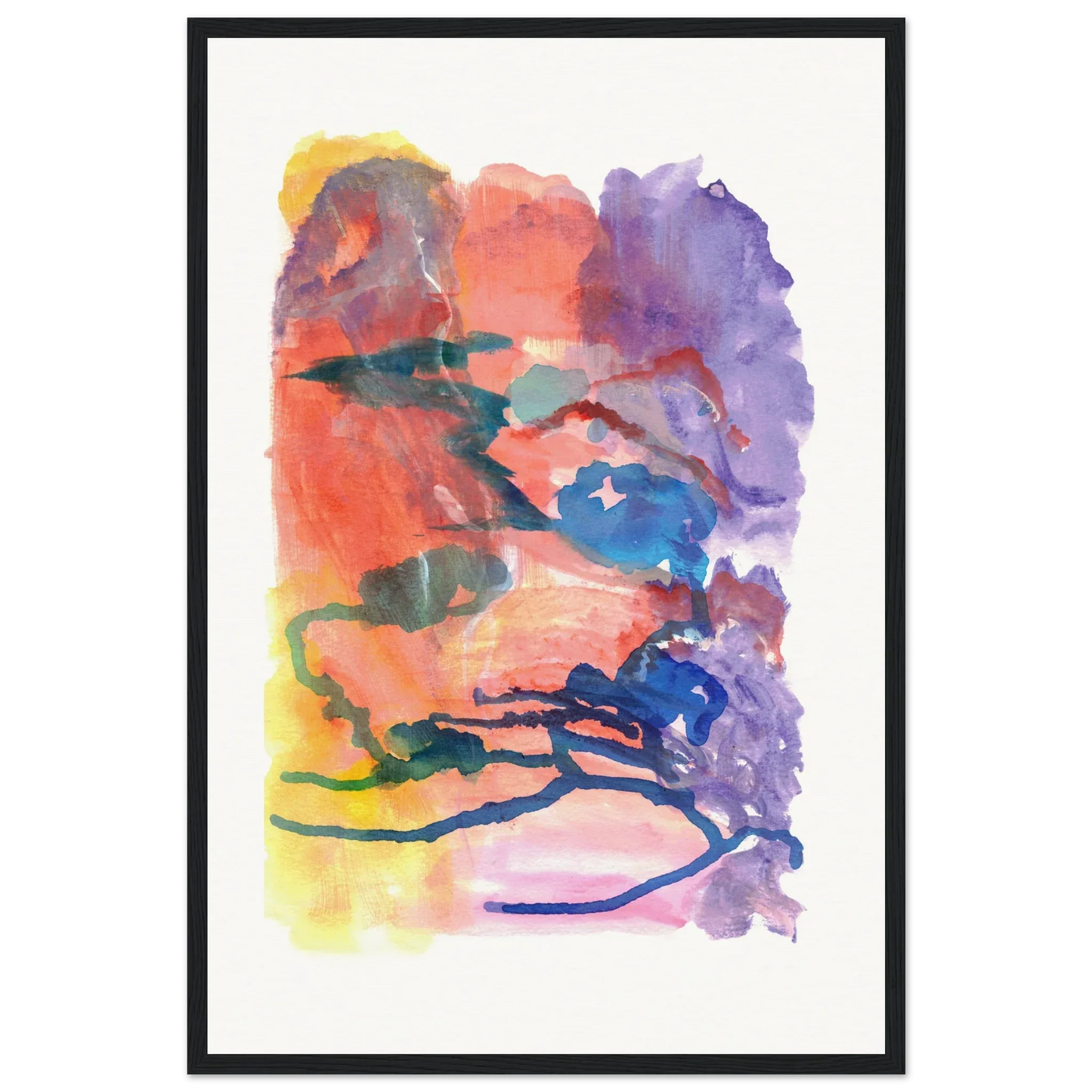 Affiche Encadrée Museum-Quality Matte Paper Wooden Framed Neon mirage - Laure Leprince - Artiste Peintre