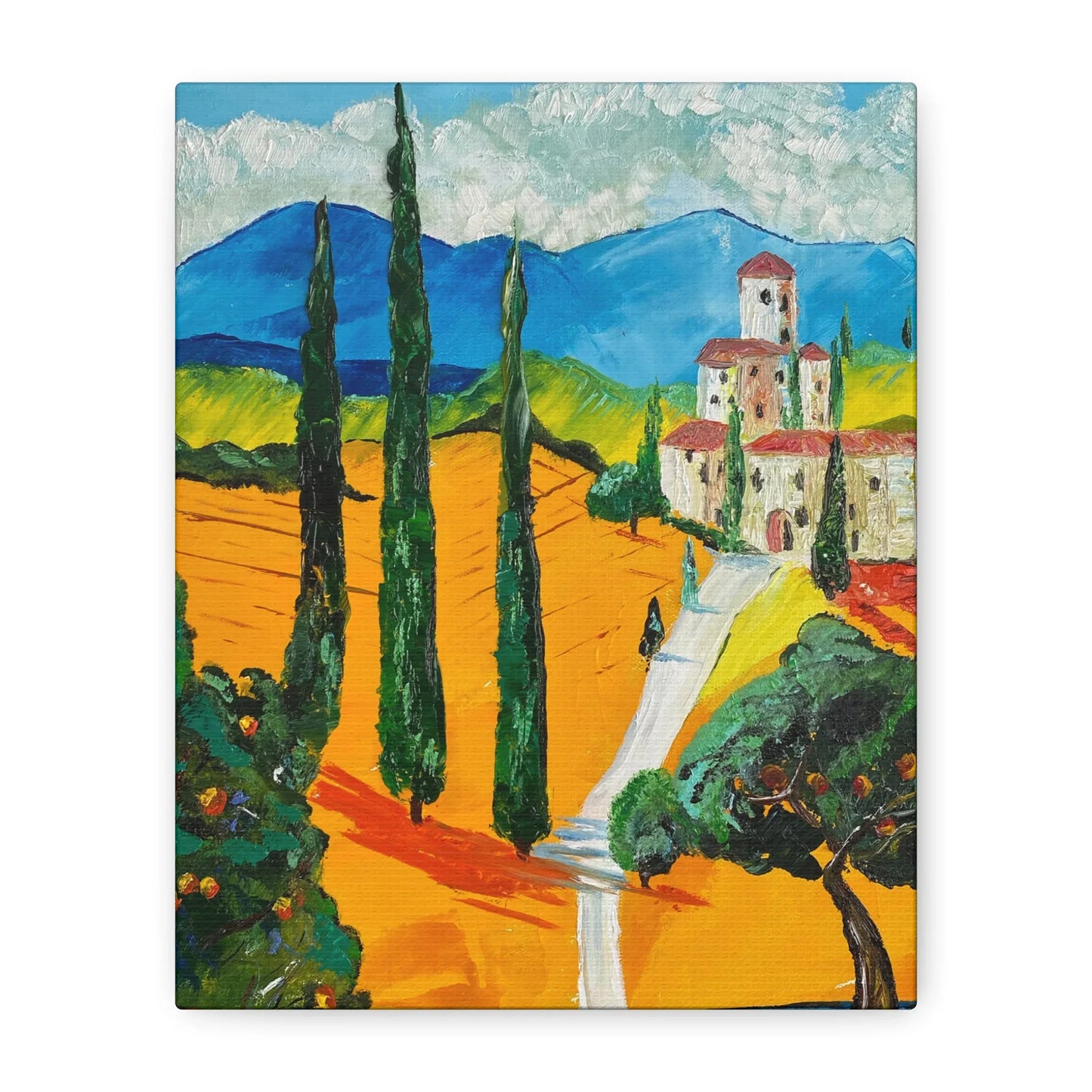 Paysage Méditerranéen – Peinture Originale Imprimée | Art Contemporain Lumineux - Laure Leprince - Artiste Peintre