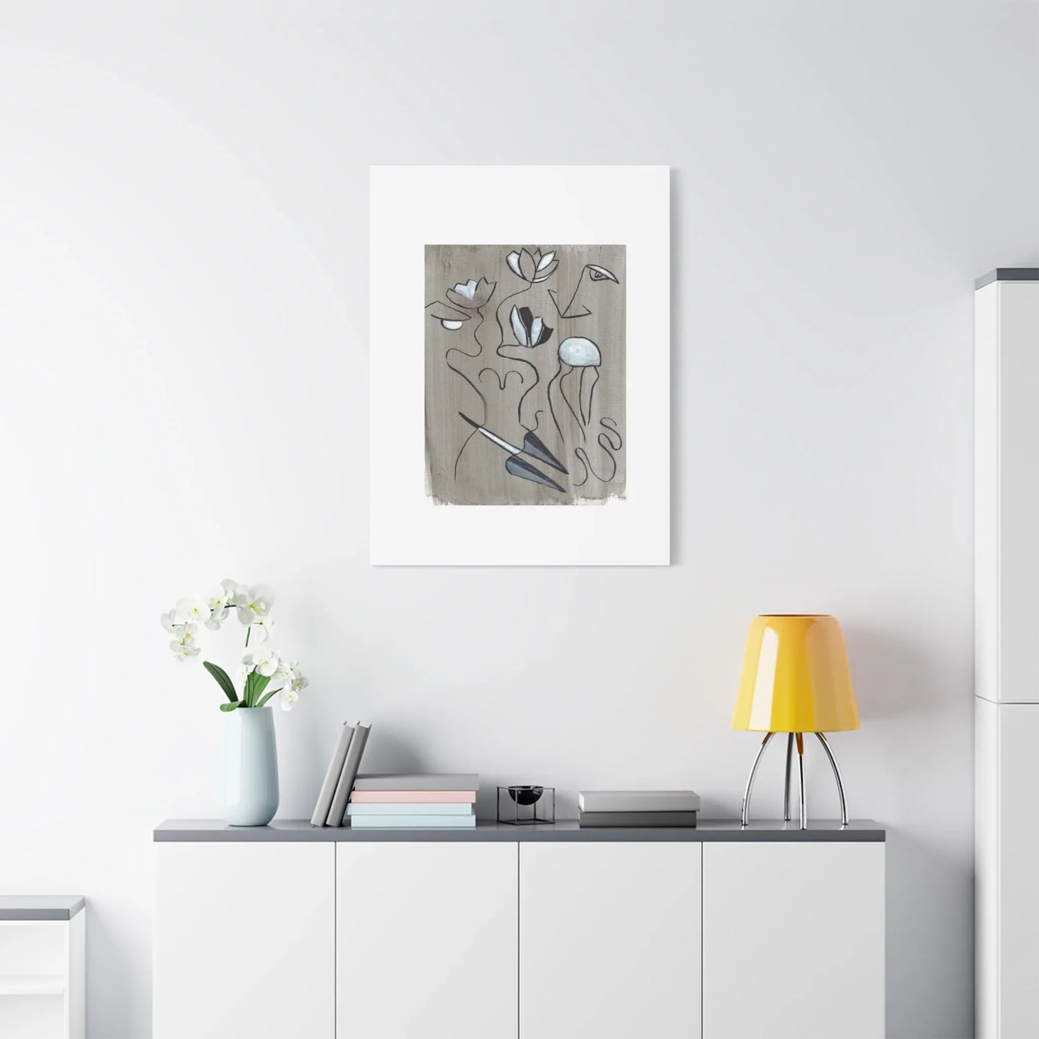 Abstract Femme Lotus Canvas Print — Modern Coastal Wall Art - Laure Leprince - Artiste Peintre