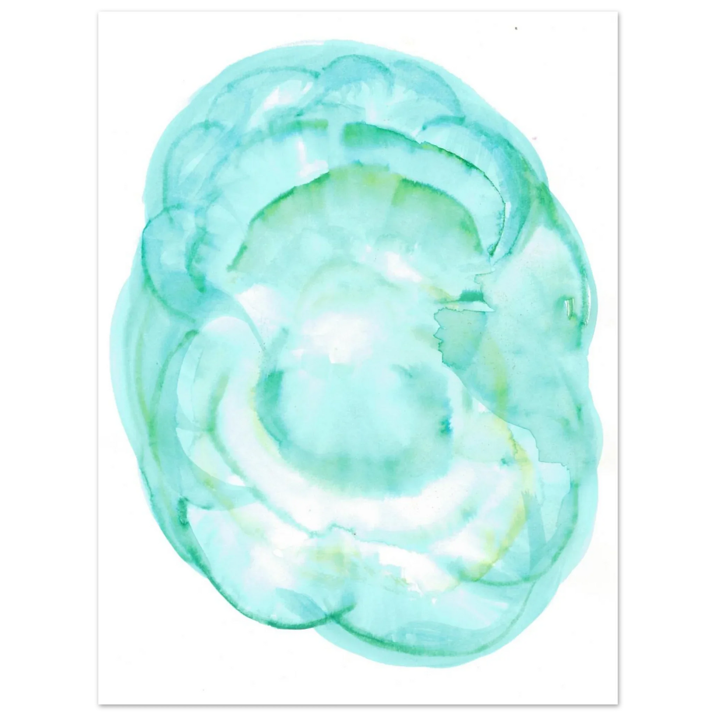 Oceanic Dream Premium Matte Poster - Serene Teal & Green Abstract Watercolor Art - Laure Leprince - Artiste Peintre