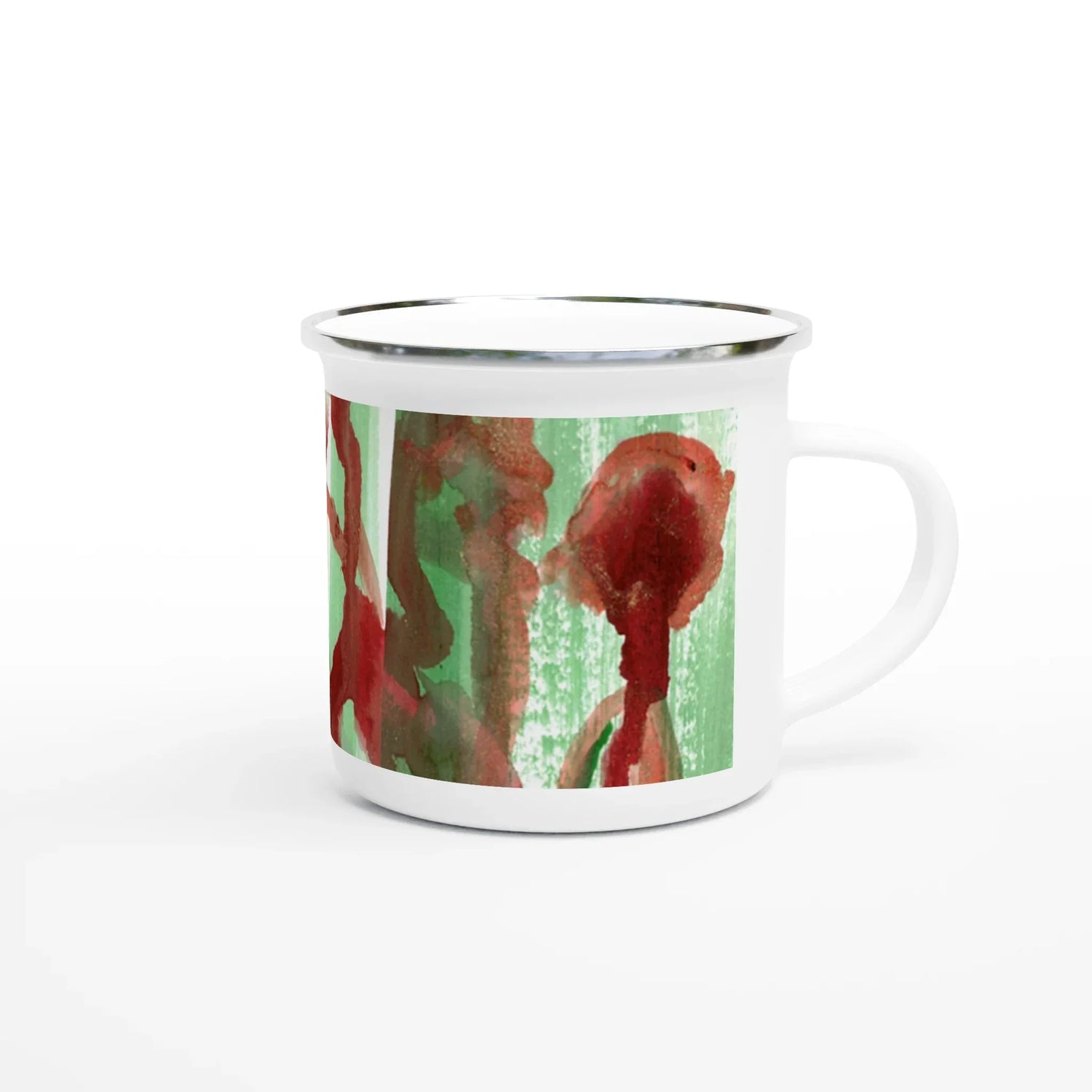 Mug en émail blanc 35 cl City Forest Choir– Léger, vintage et résistant - Laure Leprince - Artiste Peintre