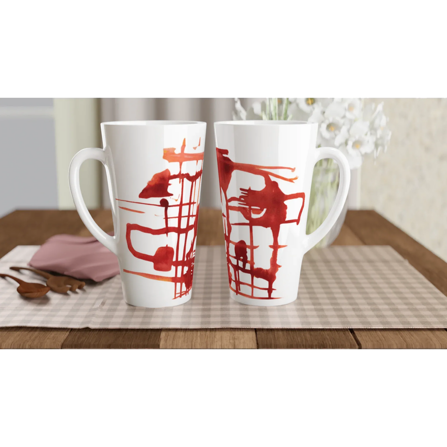 Mug à Latte en Céramique Blanche 500 ml Solar Frame – Élégant, durable et brillant - Laure Leprince - Artiste Peintre