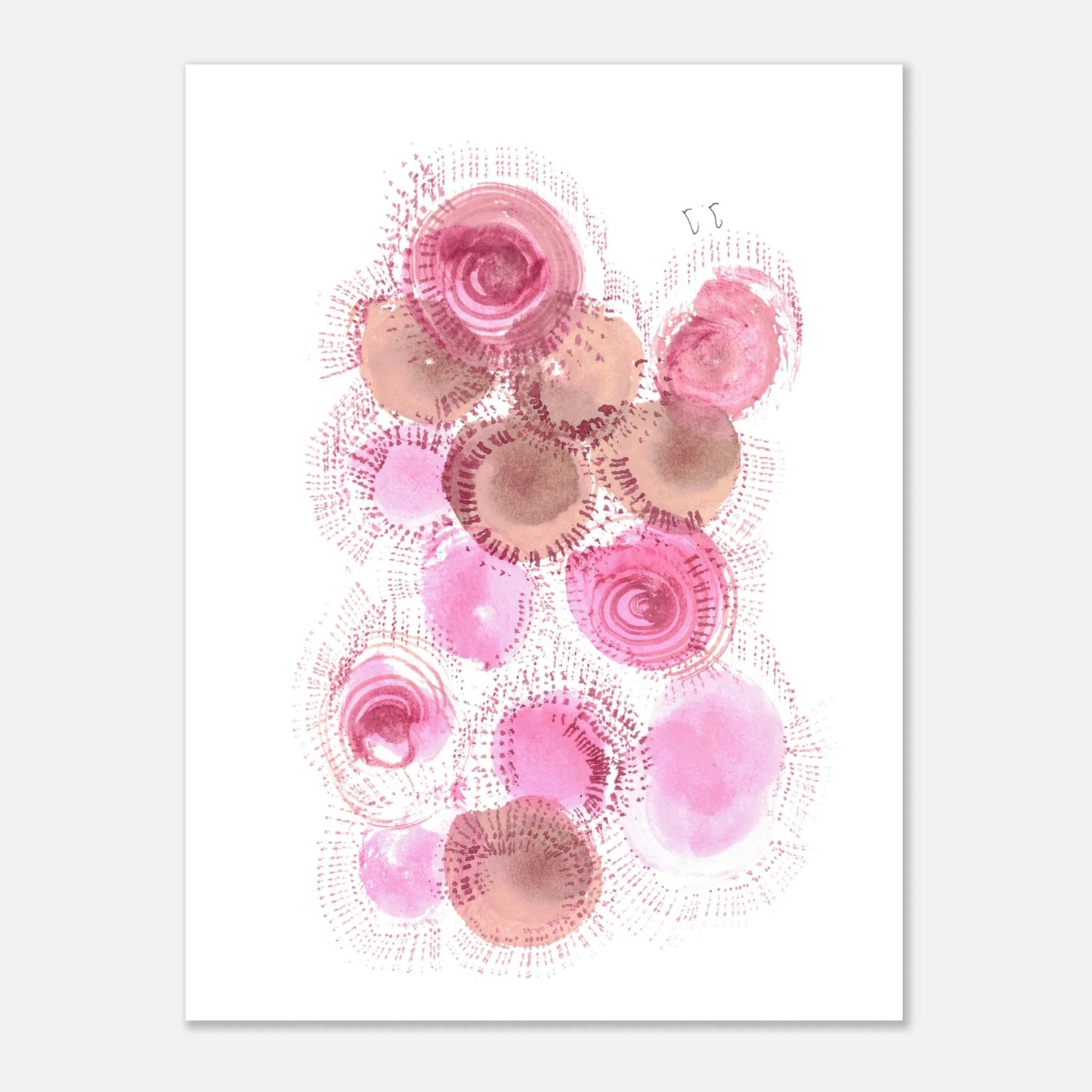 Affiche premium sur papier mat Rose – Art mural de qualité supérieure - Laure Leprince - Artiste Peintre