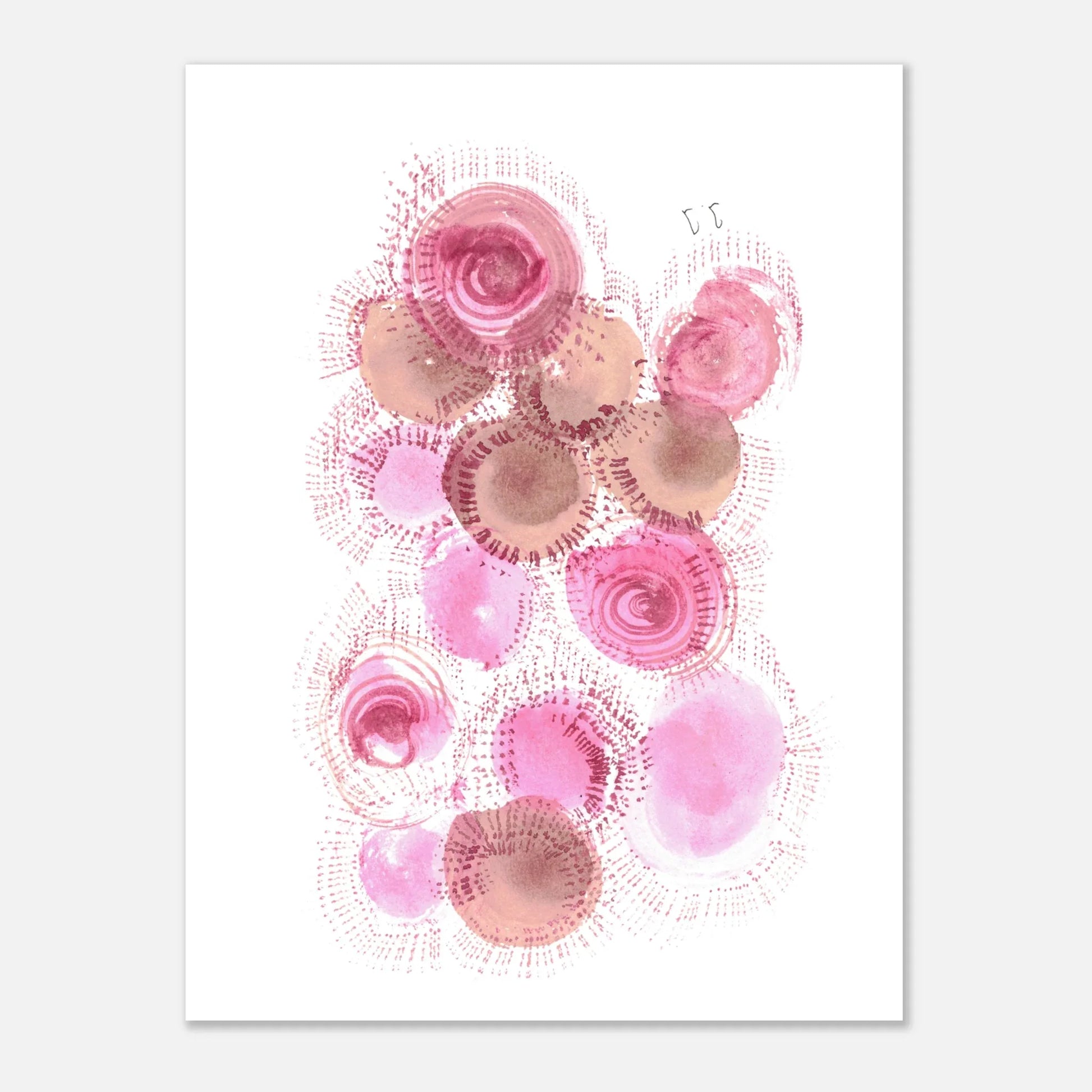 Affiche premium sur papier mat Rose – Art mural de qualité supérieure - Laure Leprince - Artiste Peintre