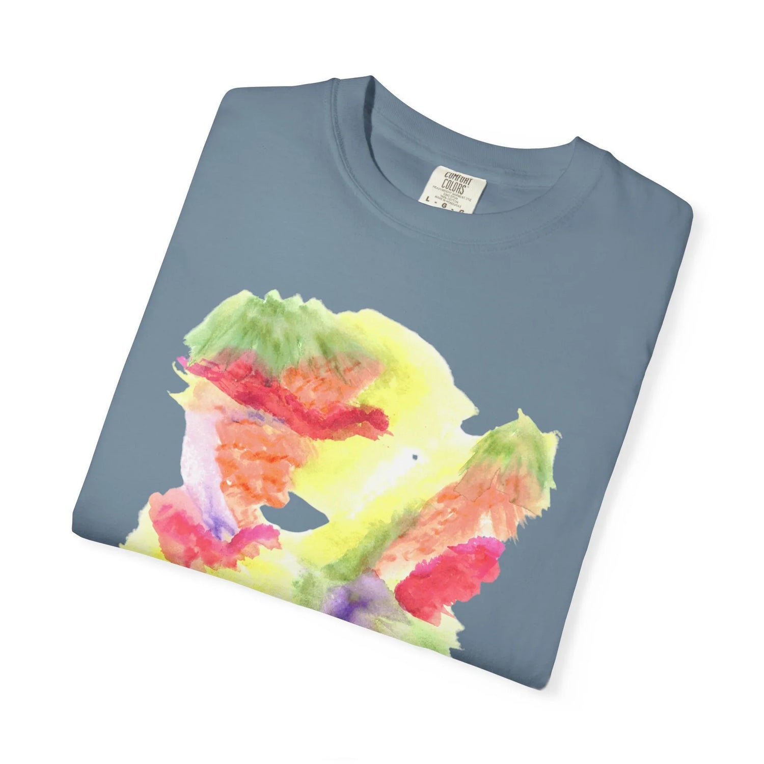 Abstract Eclosion Chromatique T-Shirt — Bright Watercolor Square Art Tee - Laure Leprince - Artiste Peintre