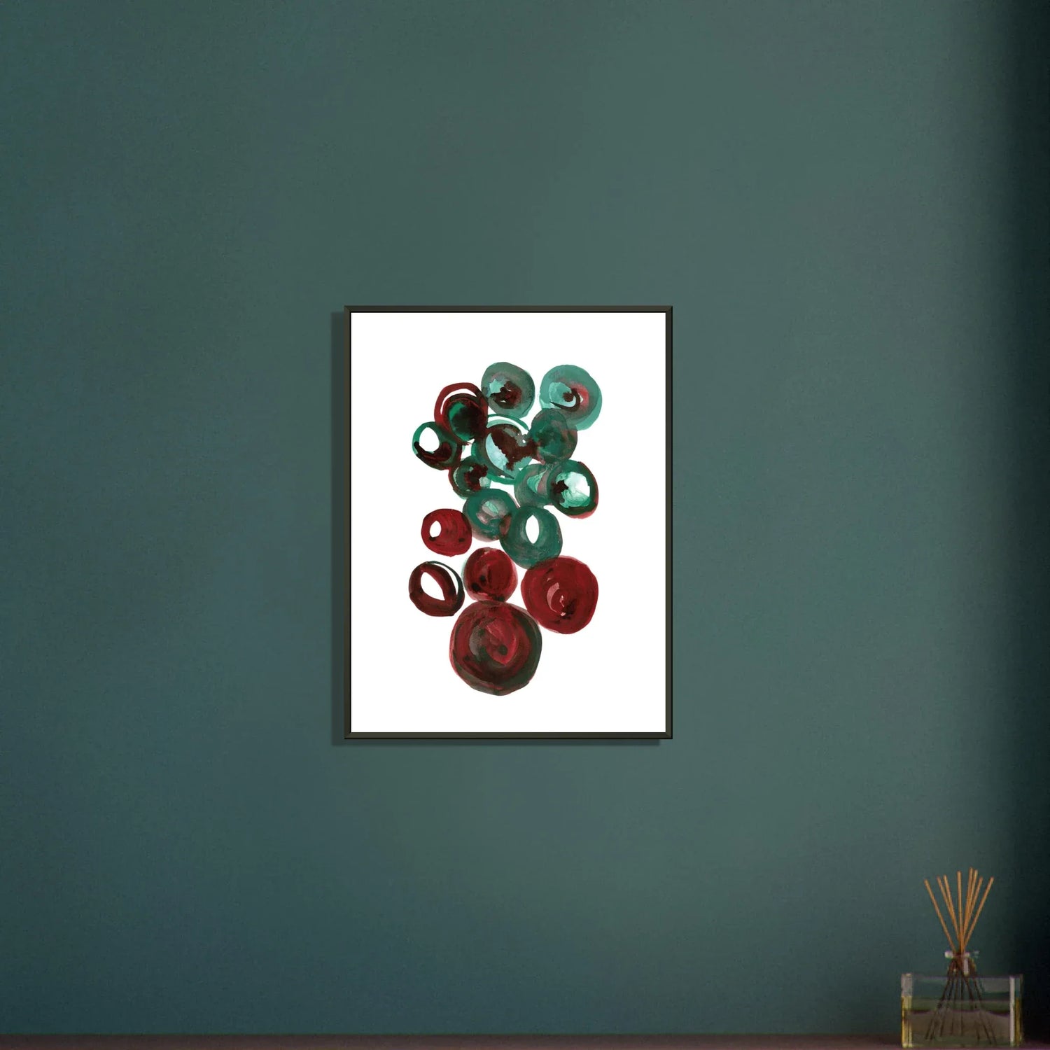 Classic Semi-Glossy Paper Metal Framed Poste Resonance Emeraude - Laure Leprince - Artiste Peintre