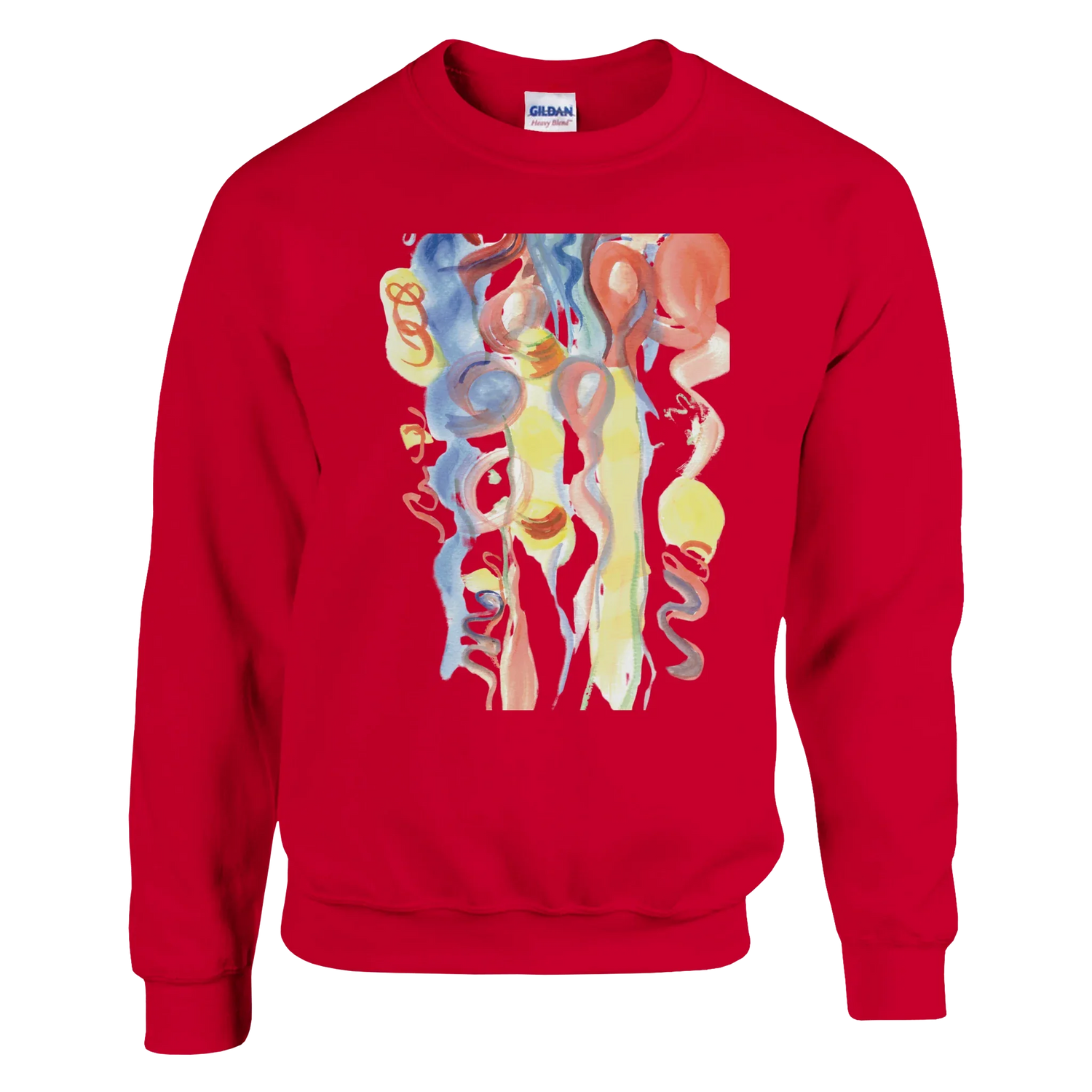 Sweatshirt Unisexe Classique Serpentins – Impression Artistique Multicolore | Premium Cotton Blend - Laure Leprince - Artiste Peintre