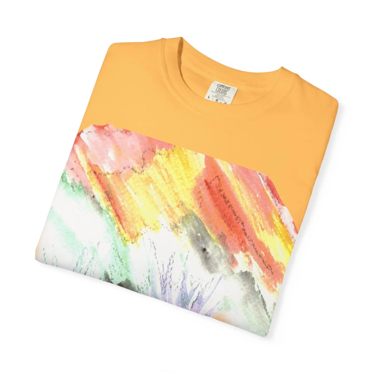 Abstract Lavander Drift T-Shirt — Bright Watercolor Square Art Tee - Laure Leprince - Artiste Peintre