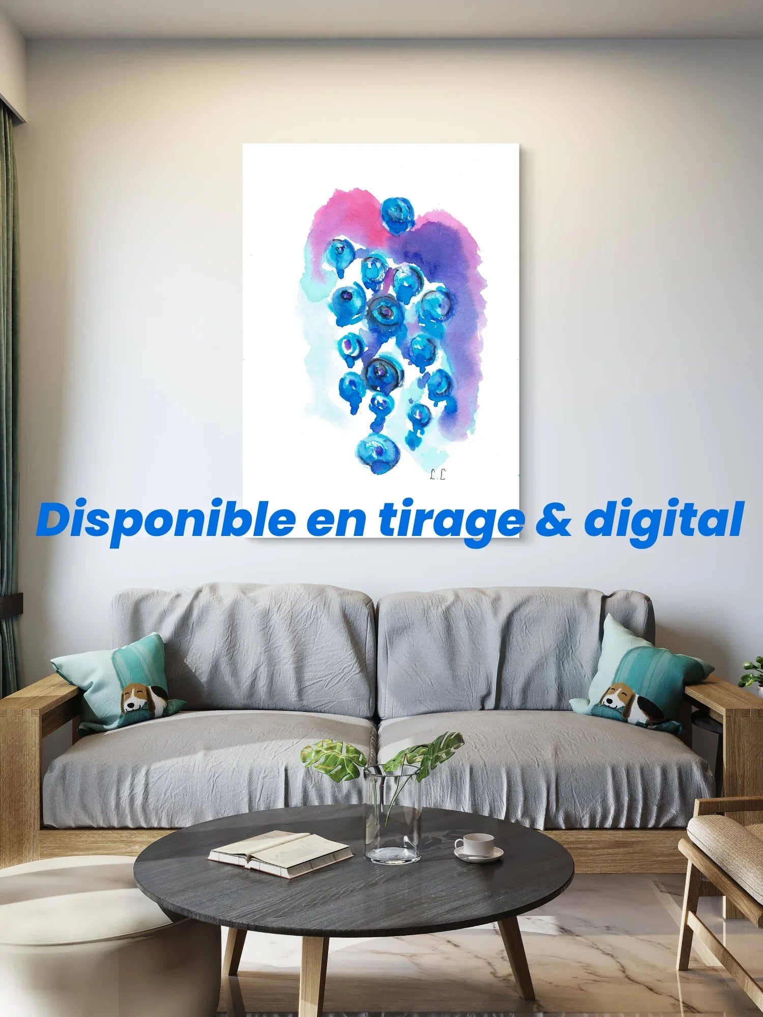 Affiche Grappe boréale | Aquarelle Originale - Laure Leprince - Artiste Peintre