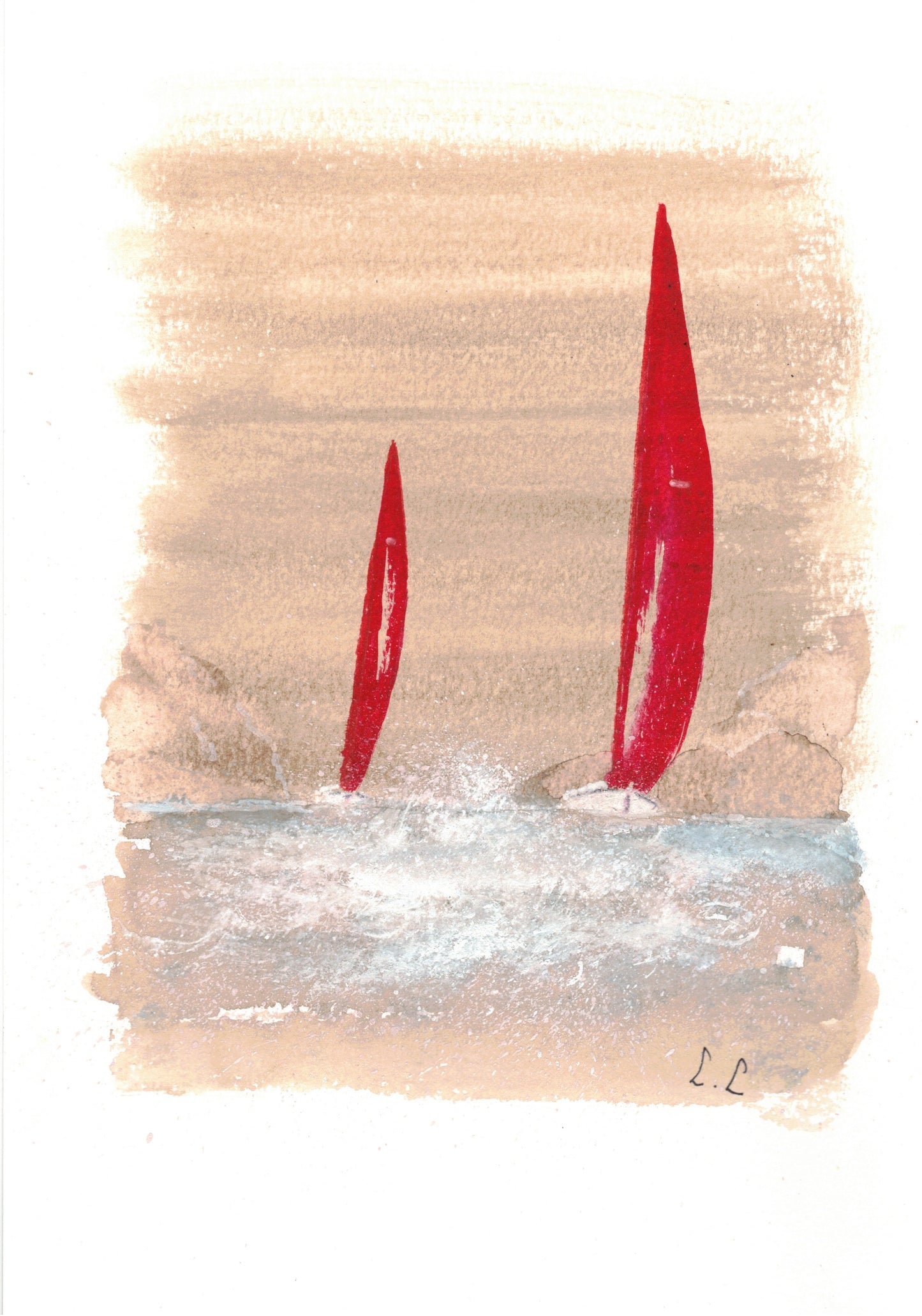 🎨 Voiles rouges – Aquarelle intuitive par Laure Leprince